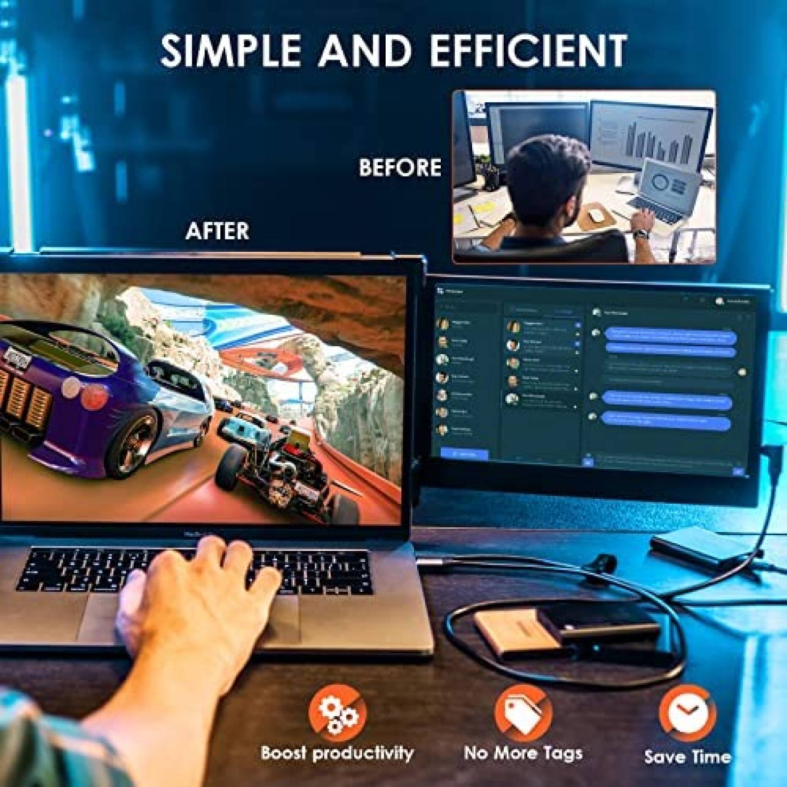 Monitor Para Laptop KEFEYA 12'' Full HD Multicompatible