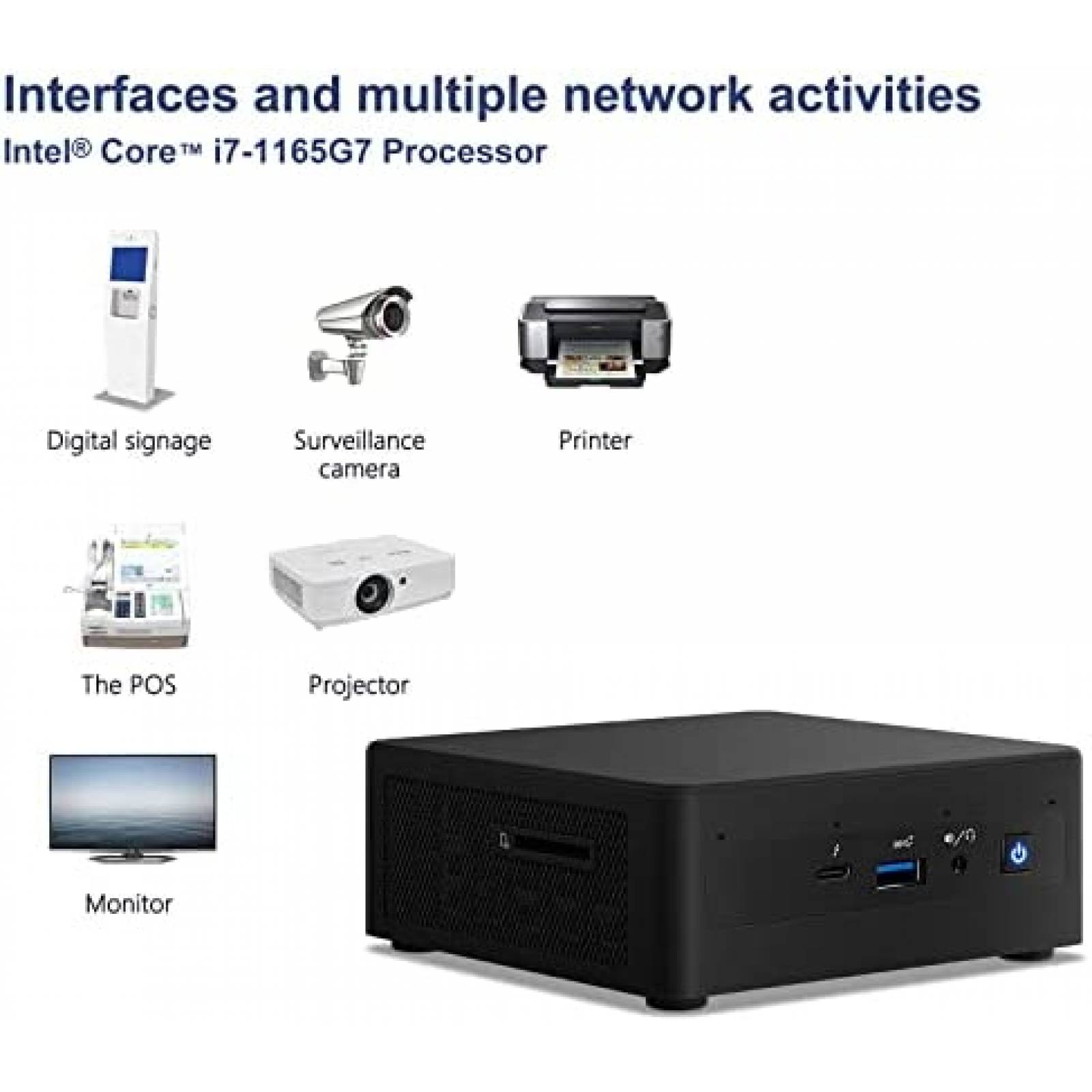 Mini PC Reatan NUC Intel Core i7 32GB RAM 1TB SSD -Negro