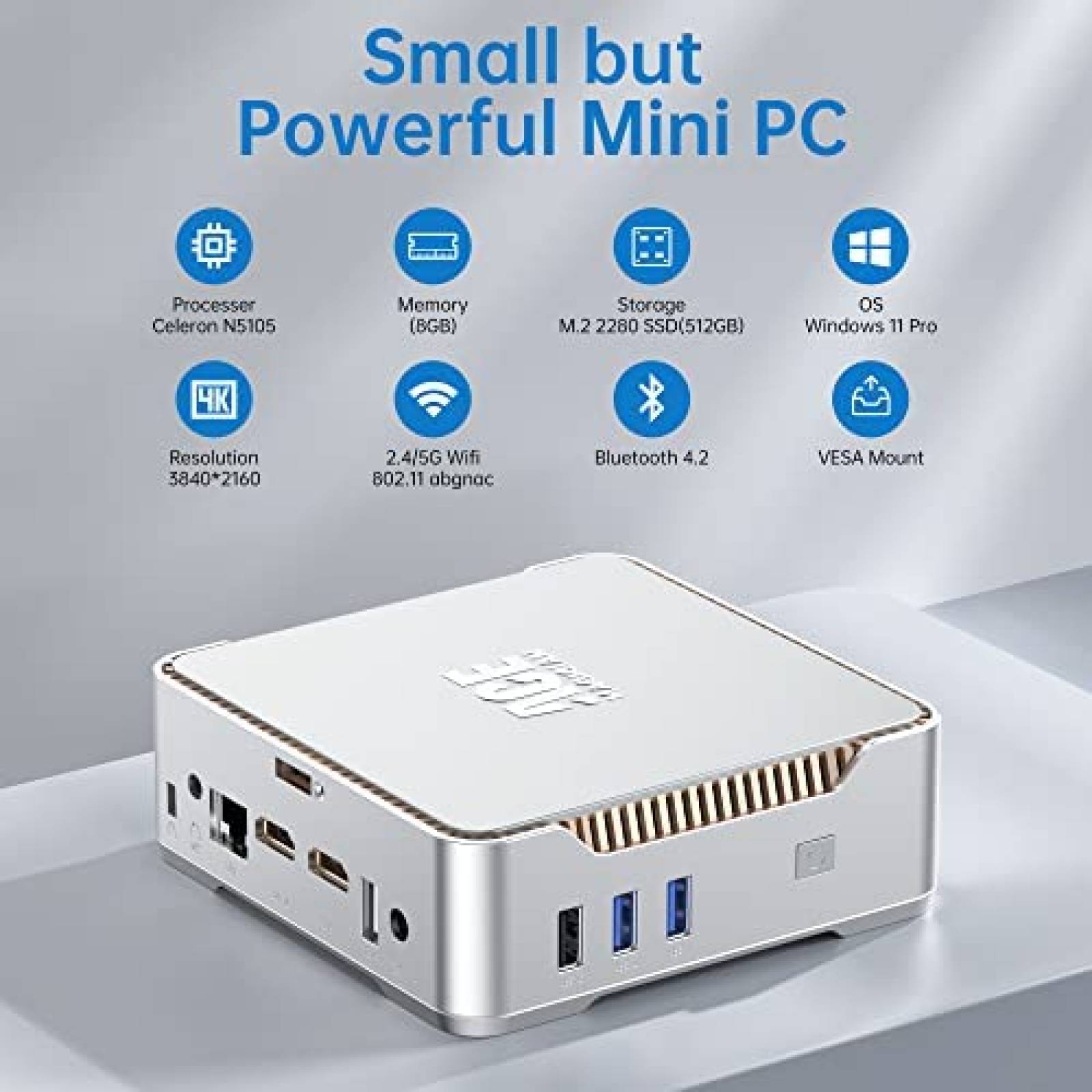 Mini PC ACEMAGICIAN GK3PRO 8GB 512GB USB VGA HDMI Win 11