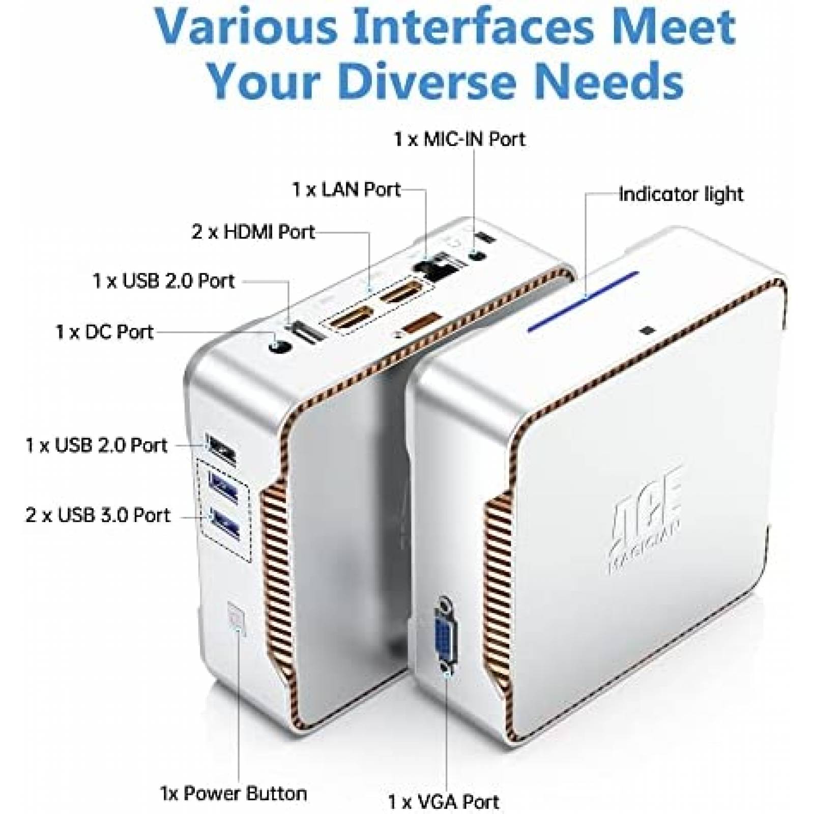 Mini PC ACEMAGICIAN GK3PRO 8GB 512GB USB VGA HDMI Win 11