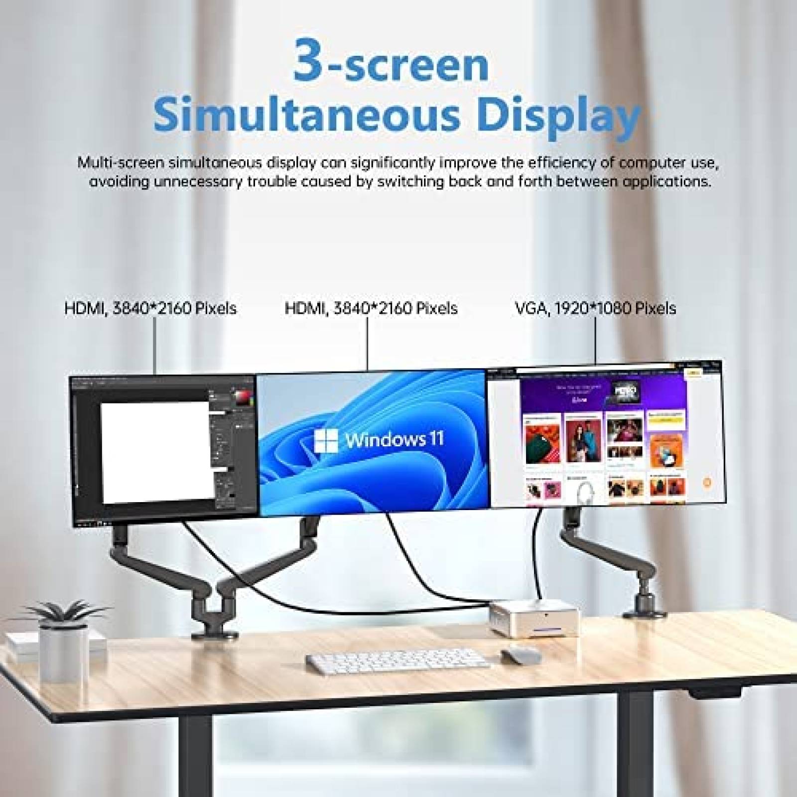 Mini PC ACEMAGICIAN GK3PRO 8GB 512GB USB VGA HDMI Win 11