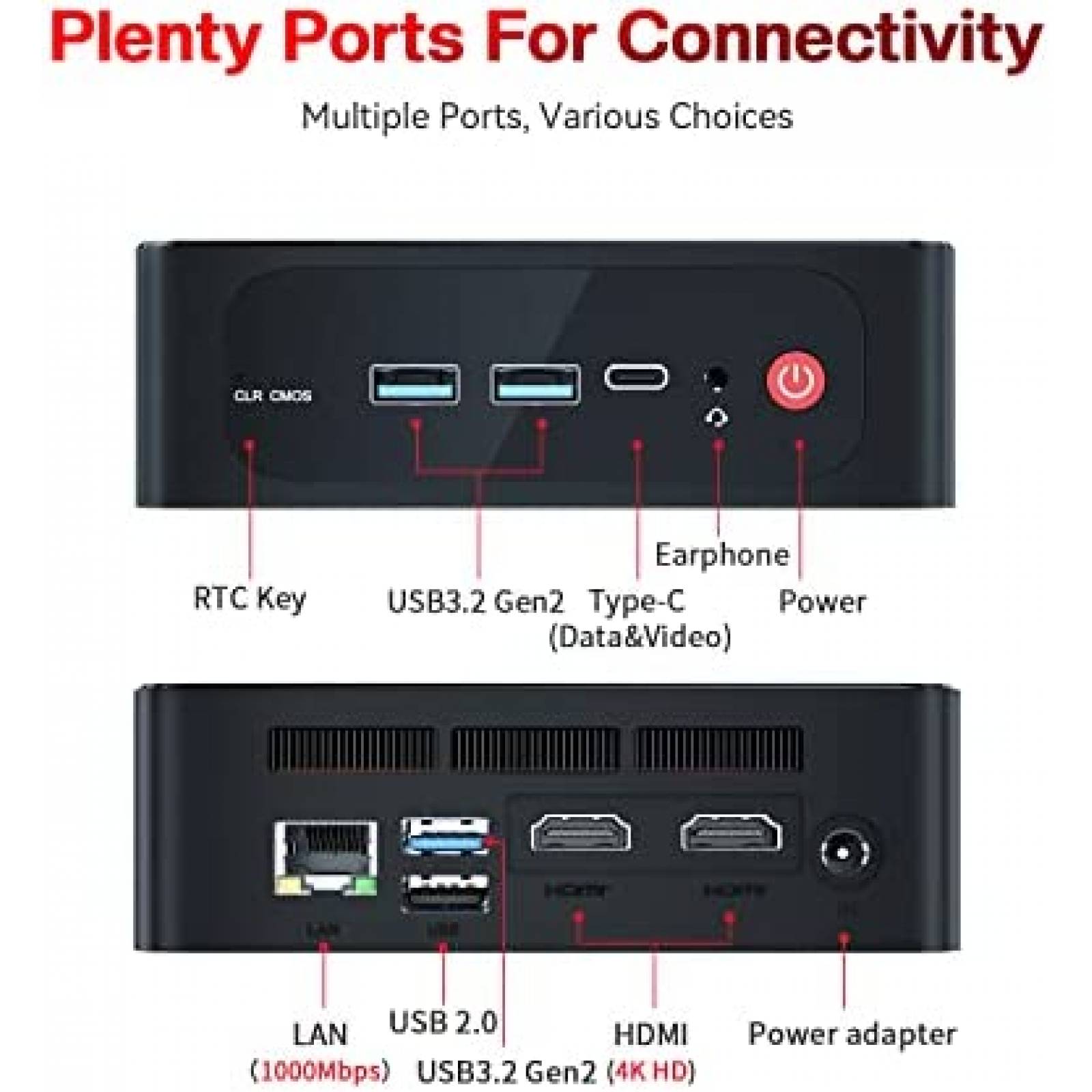 Mini PC Beelink SER5 Pro Ryzen 16GB 500GB USB HDMI WiFi