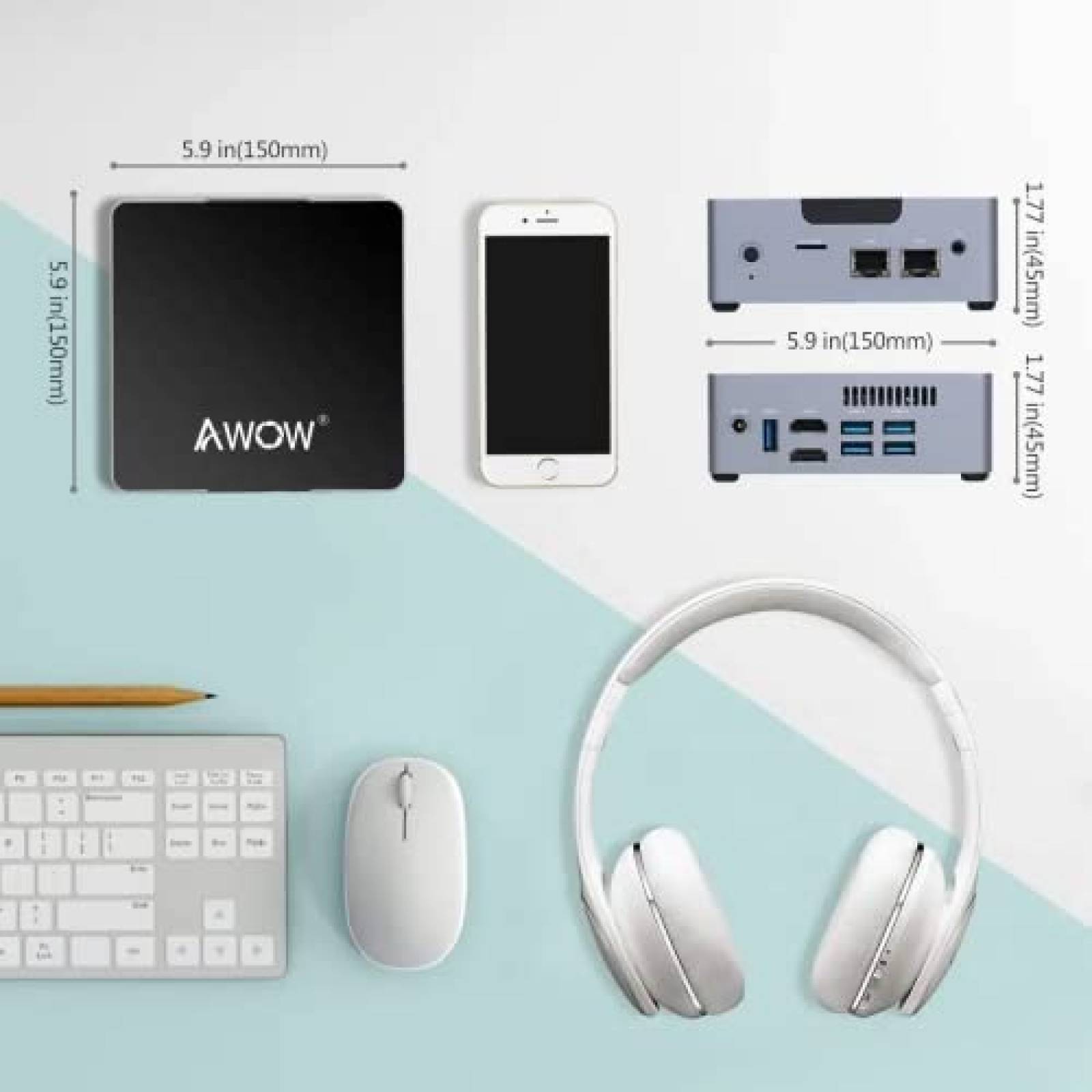 Mini PC AWOW AK34 Intel N3450 6GB 128GB USB HDMI Win 10