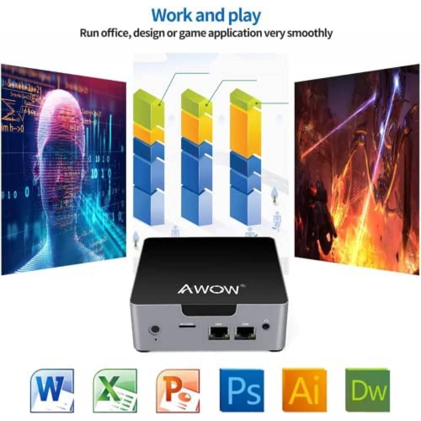 Mini PC AWOW AK34 Intel N3450 6GB 128GB USB HDMI Win 10