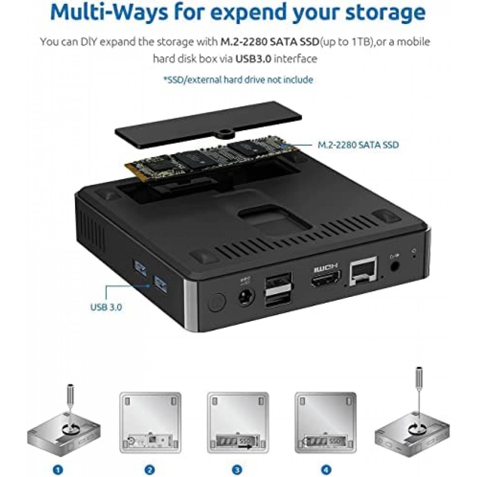 Mini PC Bmax B1 Plus Intel N3350 6GB 64GB USB HDMI Win 10