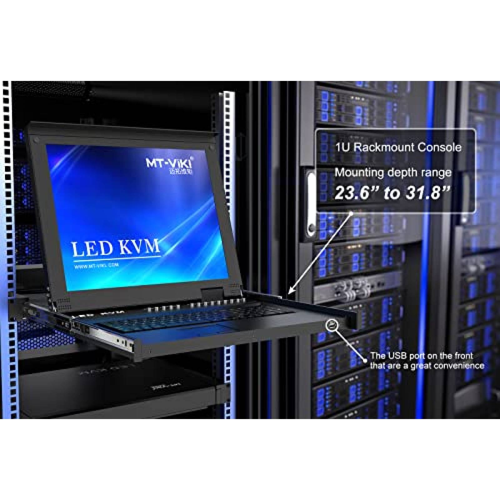 Montaje en Rack de 1U MT-VIKIConmutador de Puertos VGA