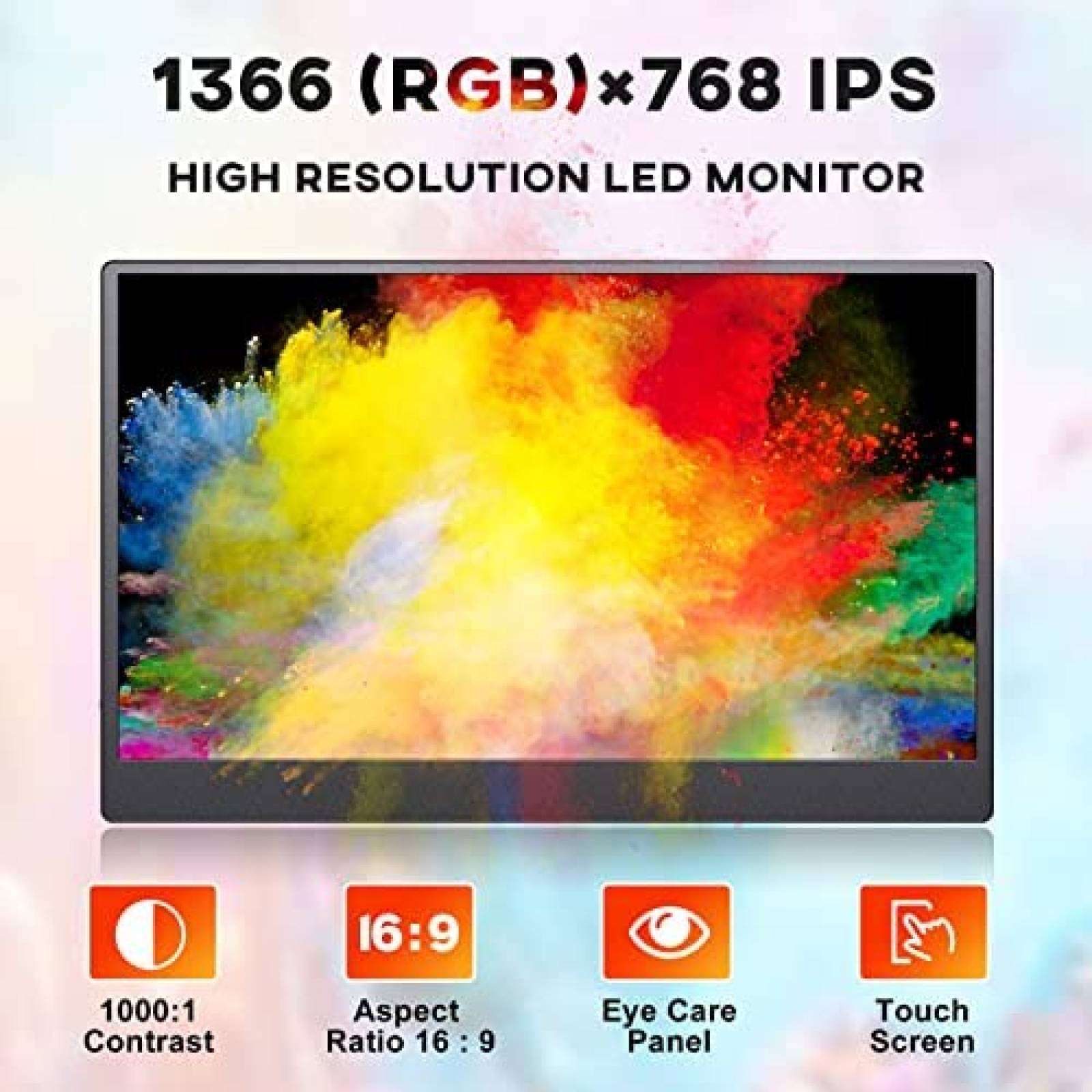 Monitor EYOYO 11.6 Pulgadas Touchscreen Portatil -Negro