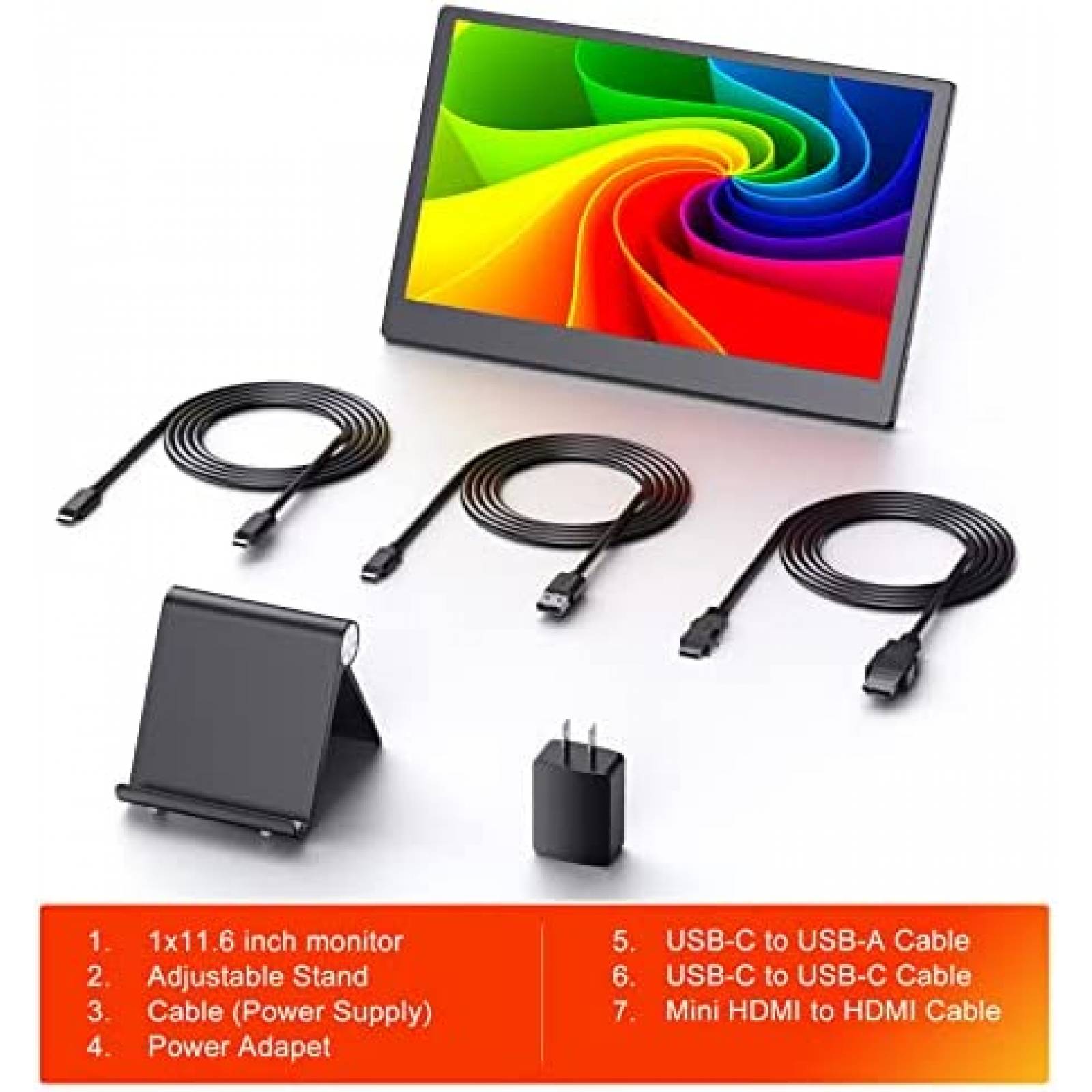 Monitor EYOYO 11.6 Pulgadas Touchscreen Portatil -Negro