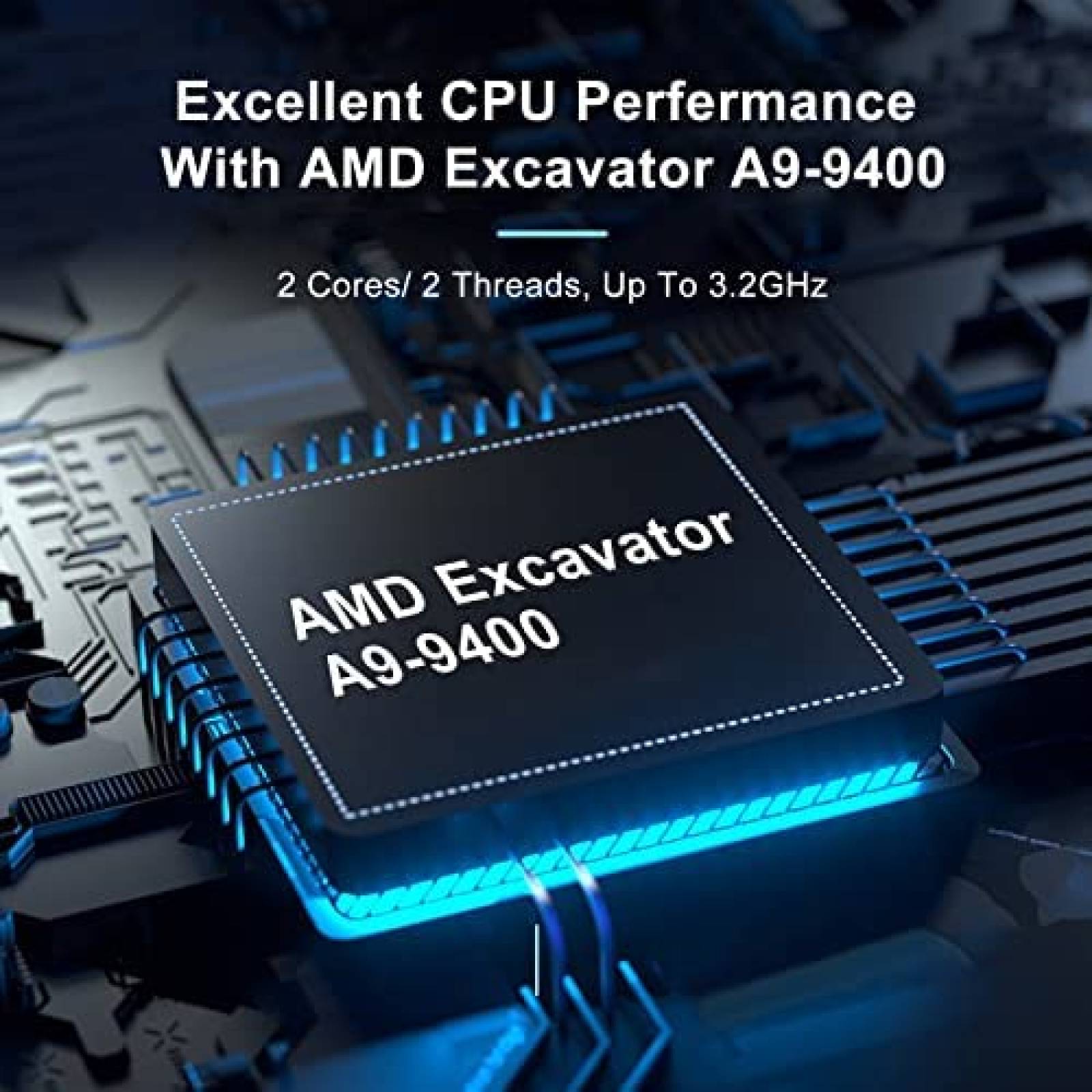 Mini PC wowe AMD Excavator A9-9400 8GB 128GB -Negro