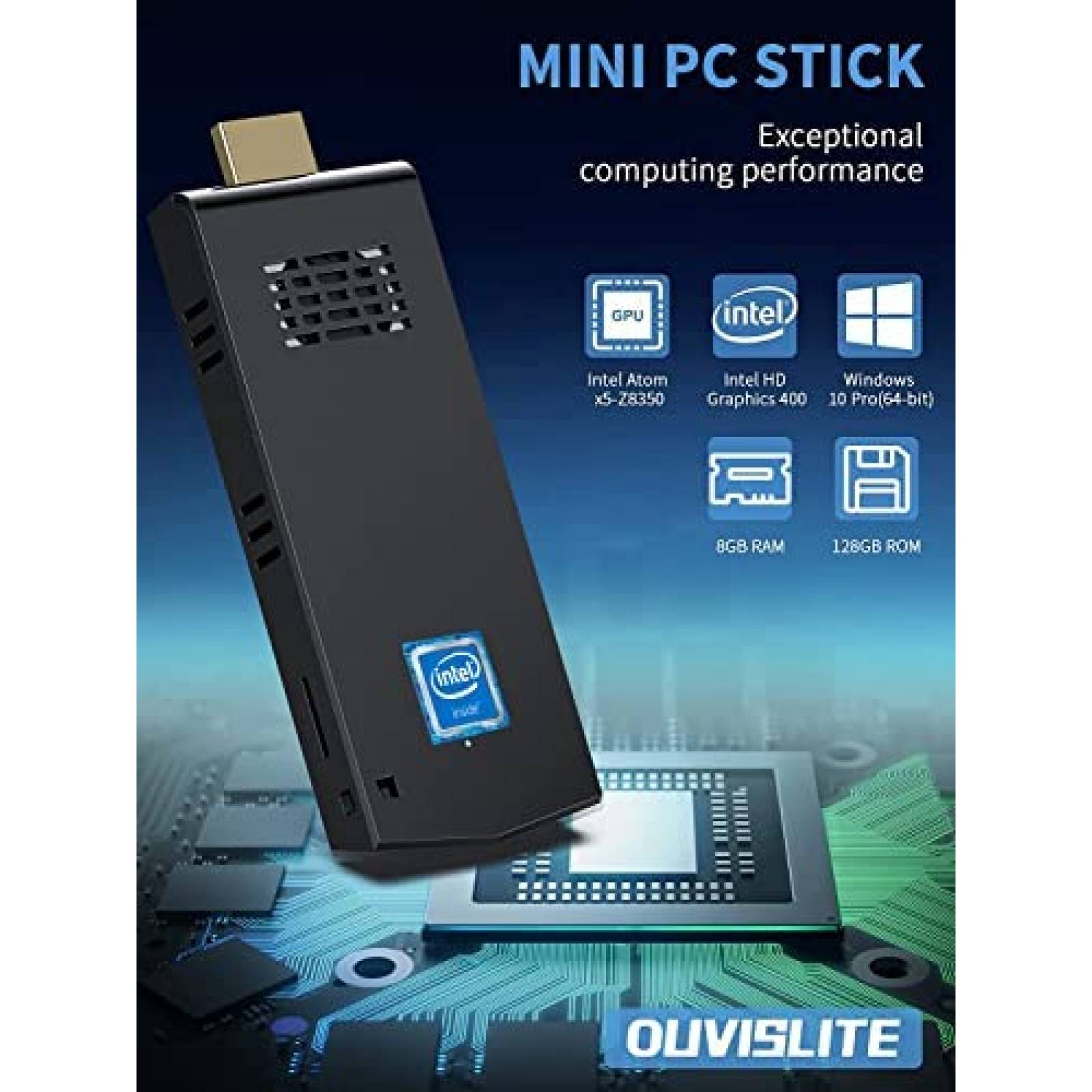 Mini PC OUVISLITE Intel Atom X5-Z8350 8GB 128GB -Negro