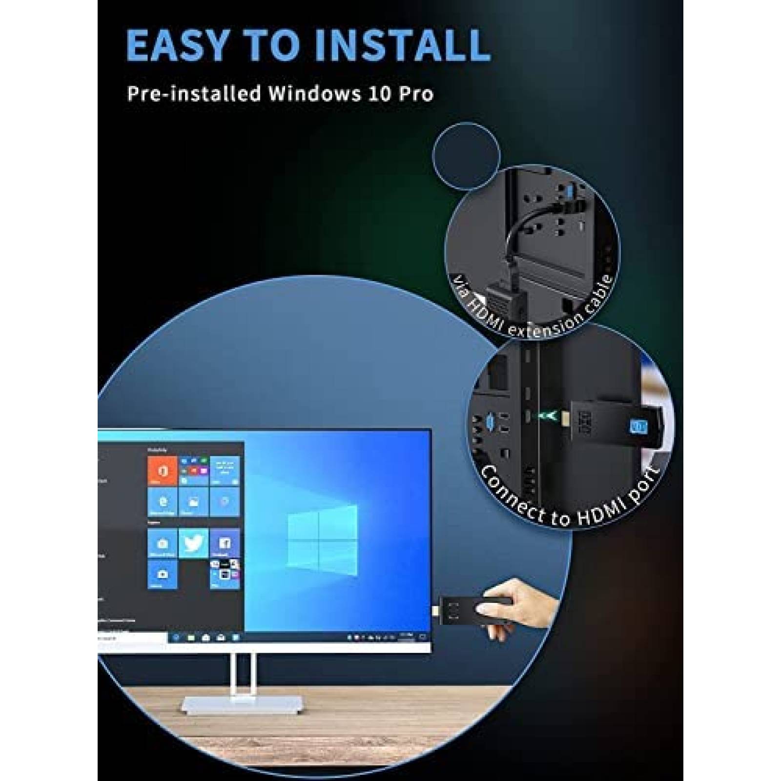 Mini PC OUVISLITE Intel Atom X5-Z8350 8GB 128GB -Negro