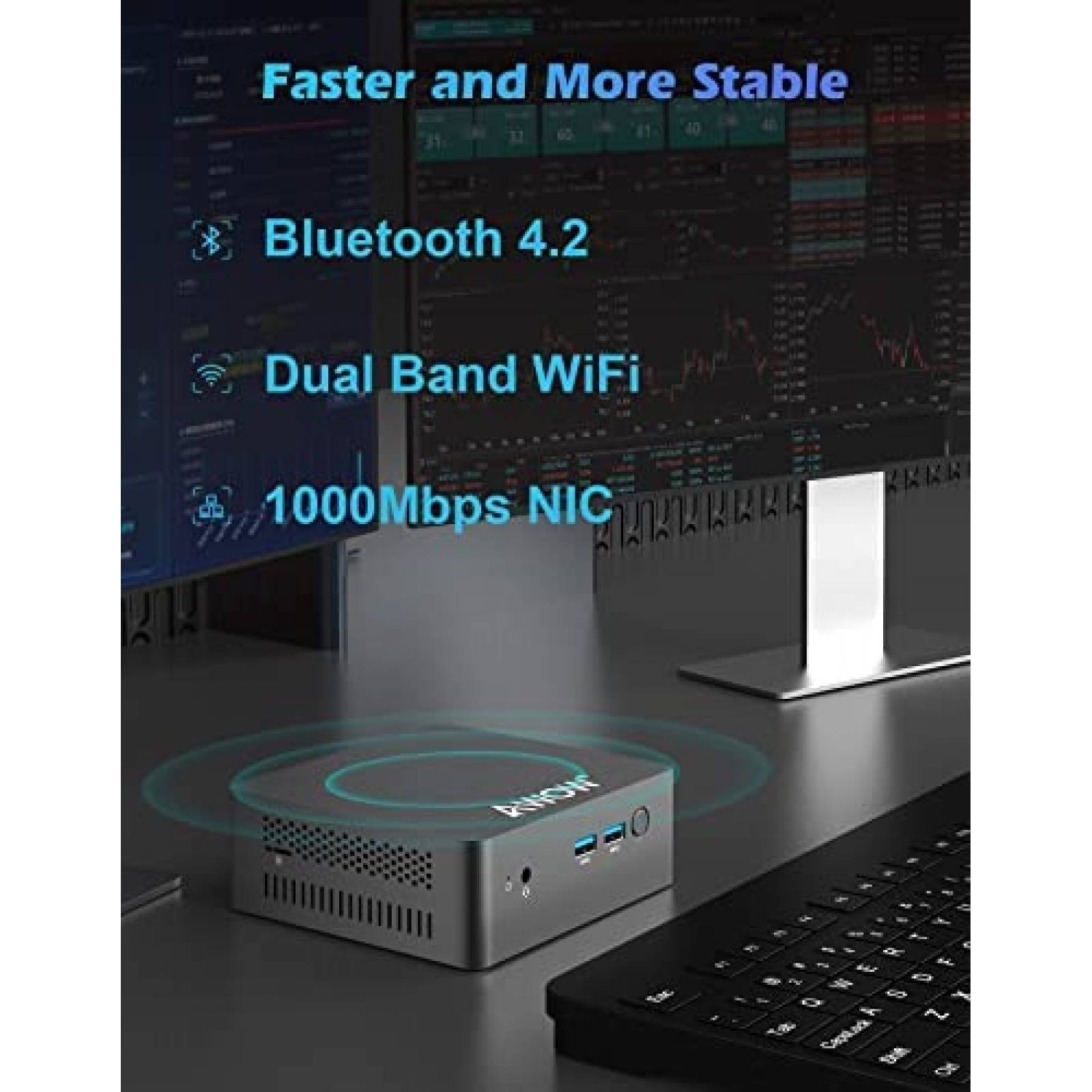 Mini PC AWOW Intel Celeron J3455 8GB DDR4 128GB SSD -Negro