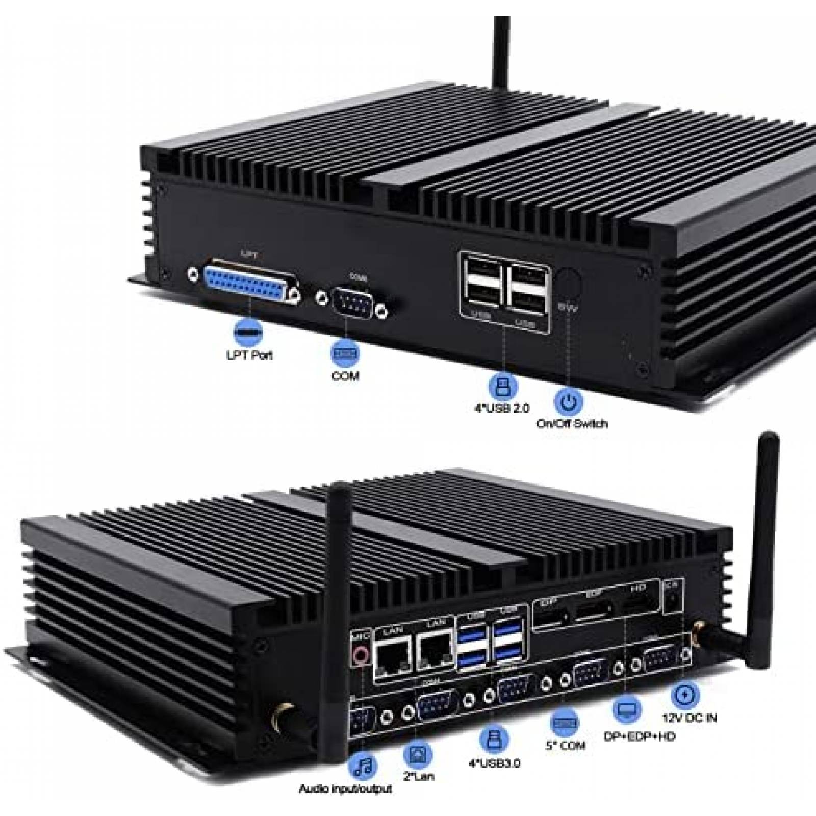 Mini PC WEIDIAN Intel Core i7 8GB RAM 256GB SSD -Negro