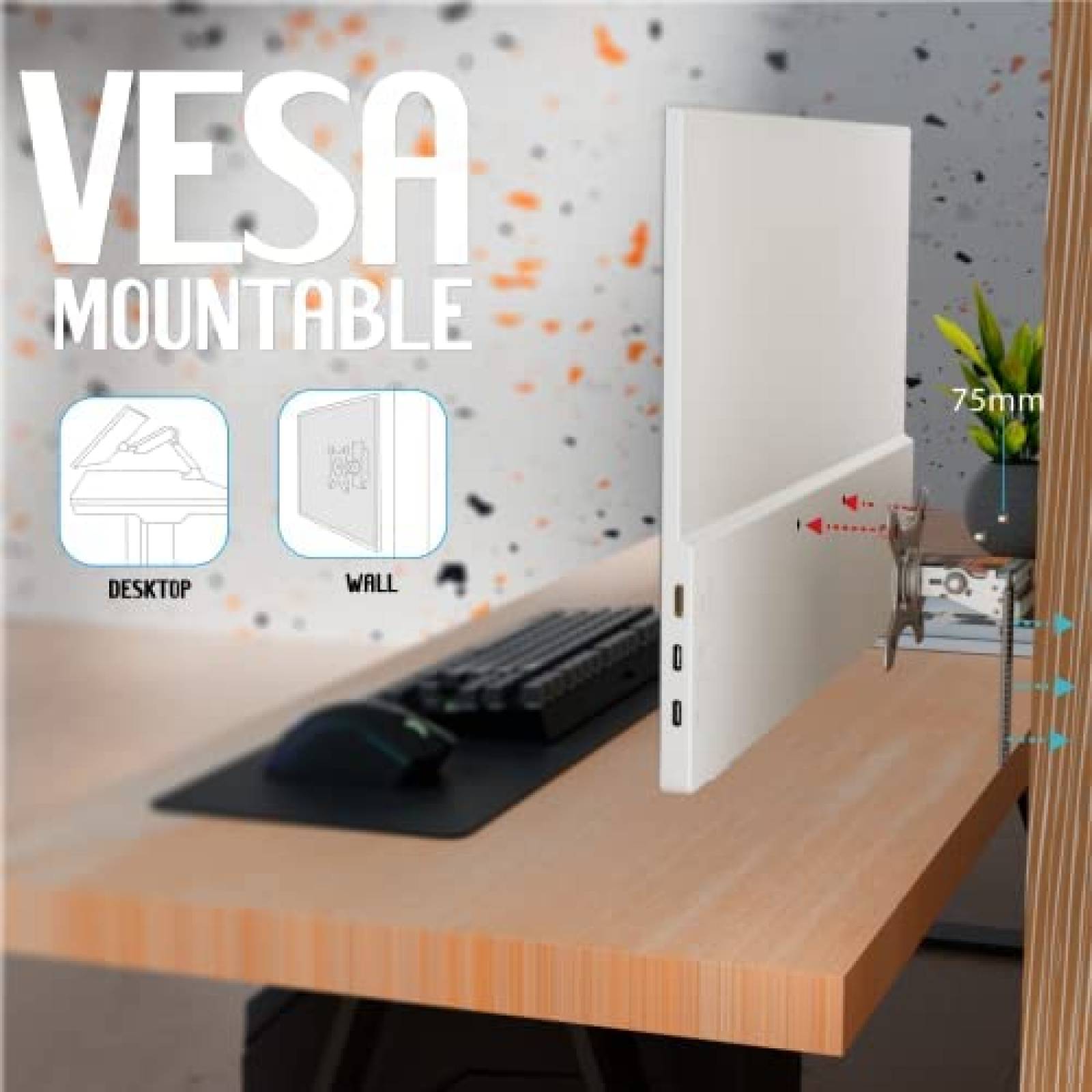 Monitor Portatil InnoView 15.6'' HDR 1080 FHD USB-C -Blanco