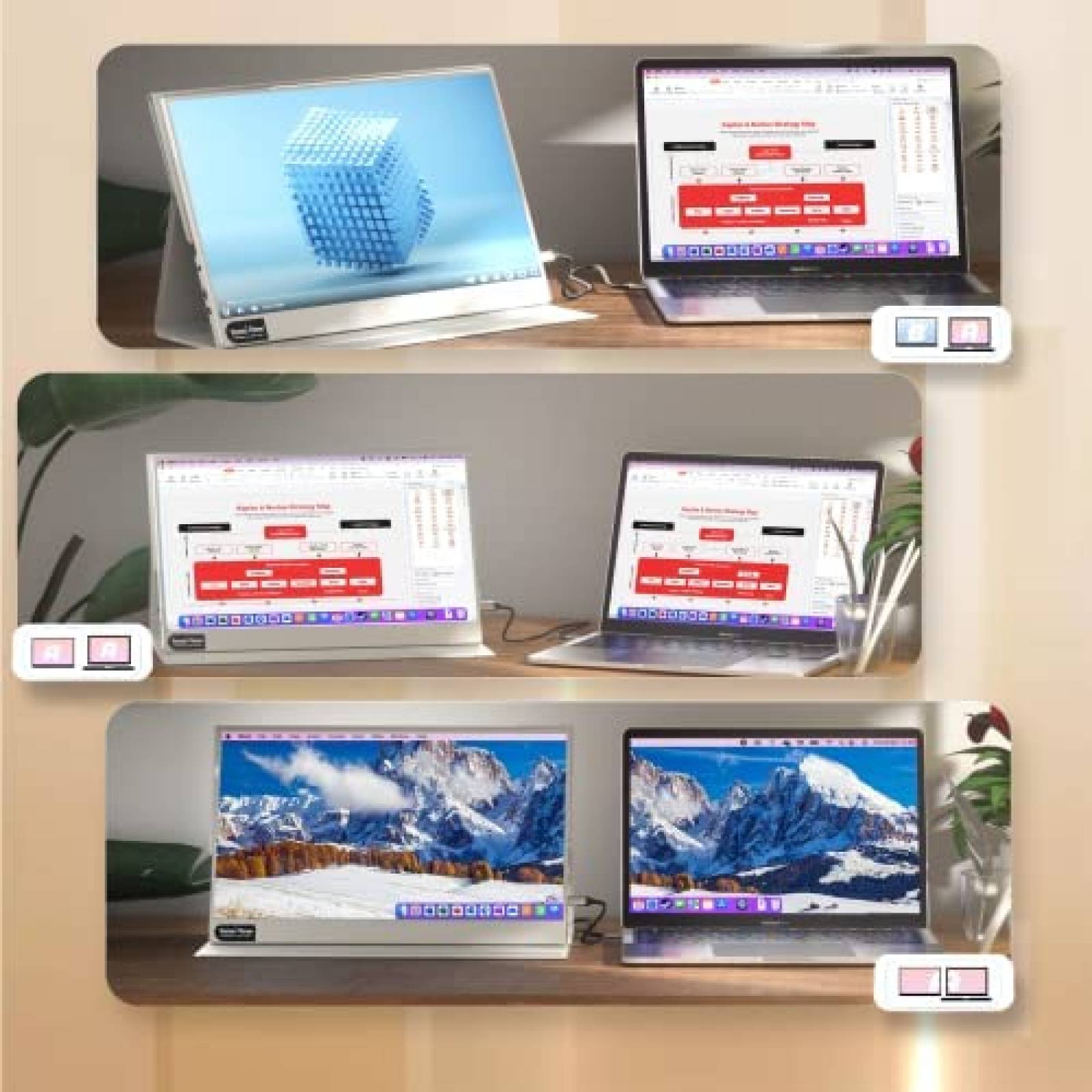 Monitor Portatil InnoView 15.6'' HDR 1080 FHD USB-C -Blanco