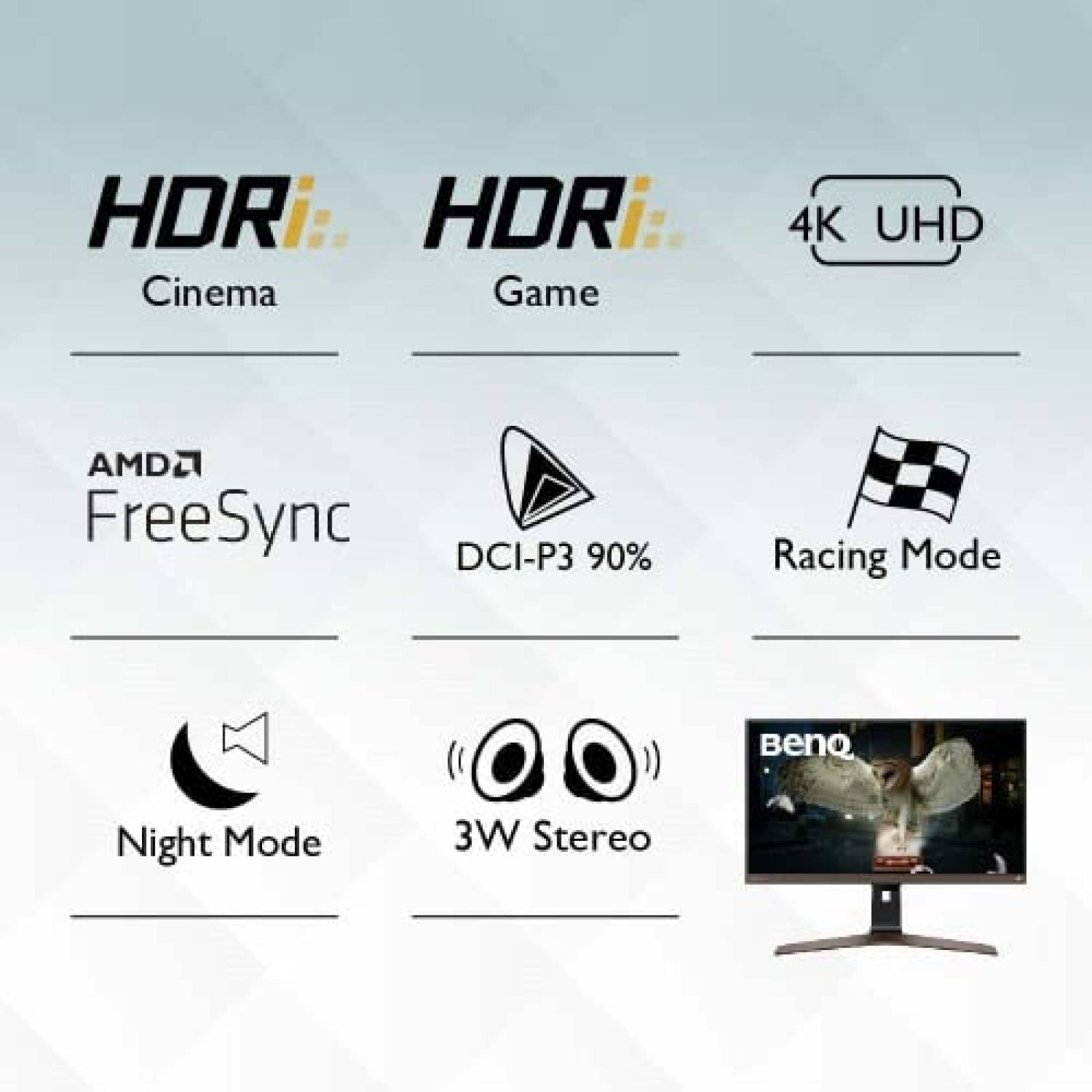 Monitor BenQ 28'' 4K IPS HDR 60Hz 3840x2160-Cafe