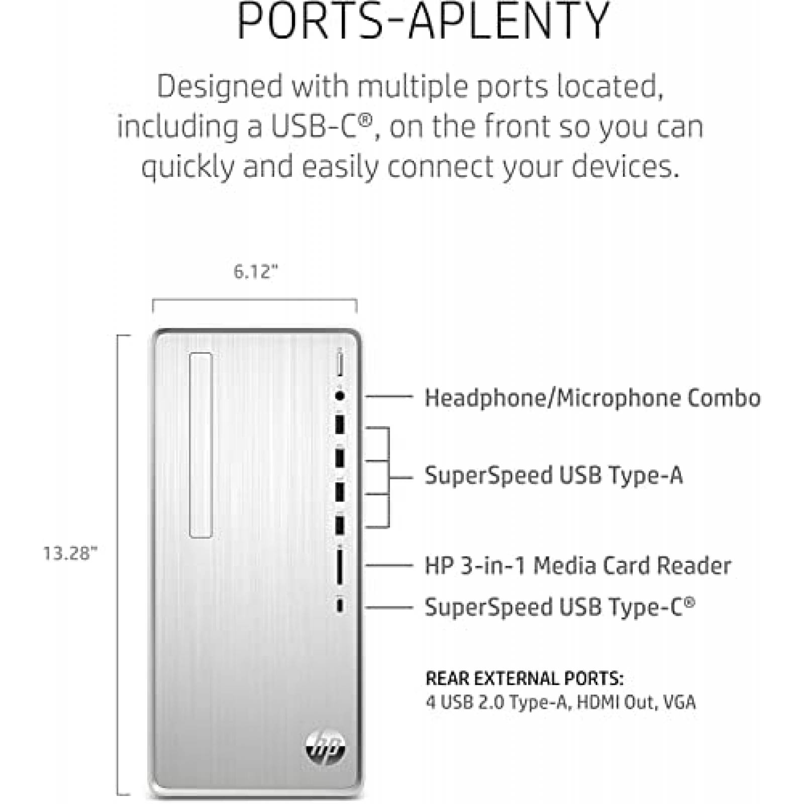 Computadora HP Pavilion TP01 AMD Ryzen 3 16GB 1TB -Plateado