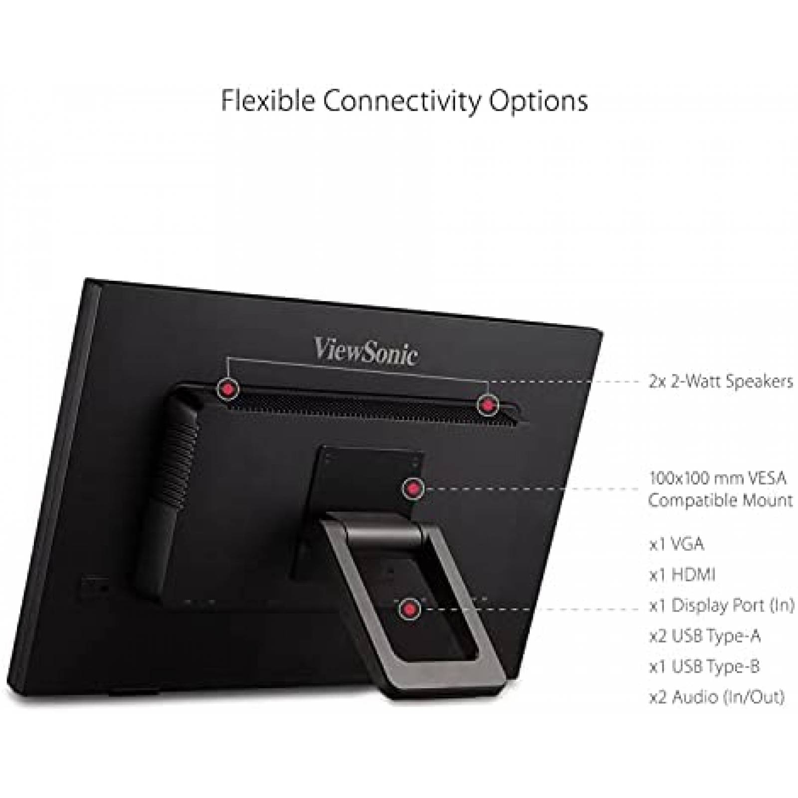 Monitor ViewSonic 24'' 65Hz 1920x1080 Tactil -Negro