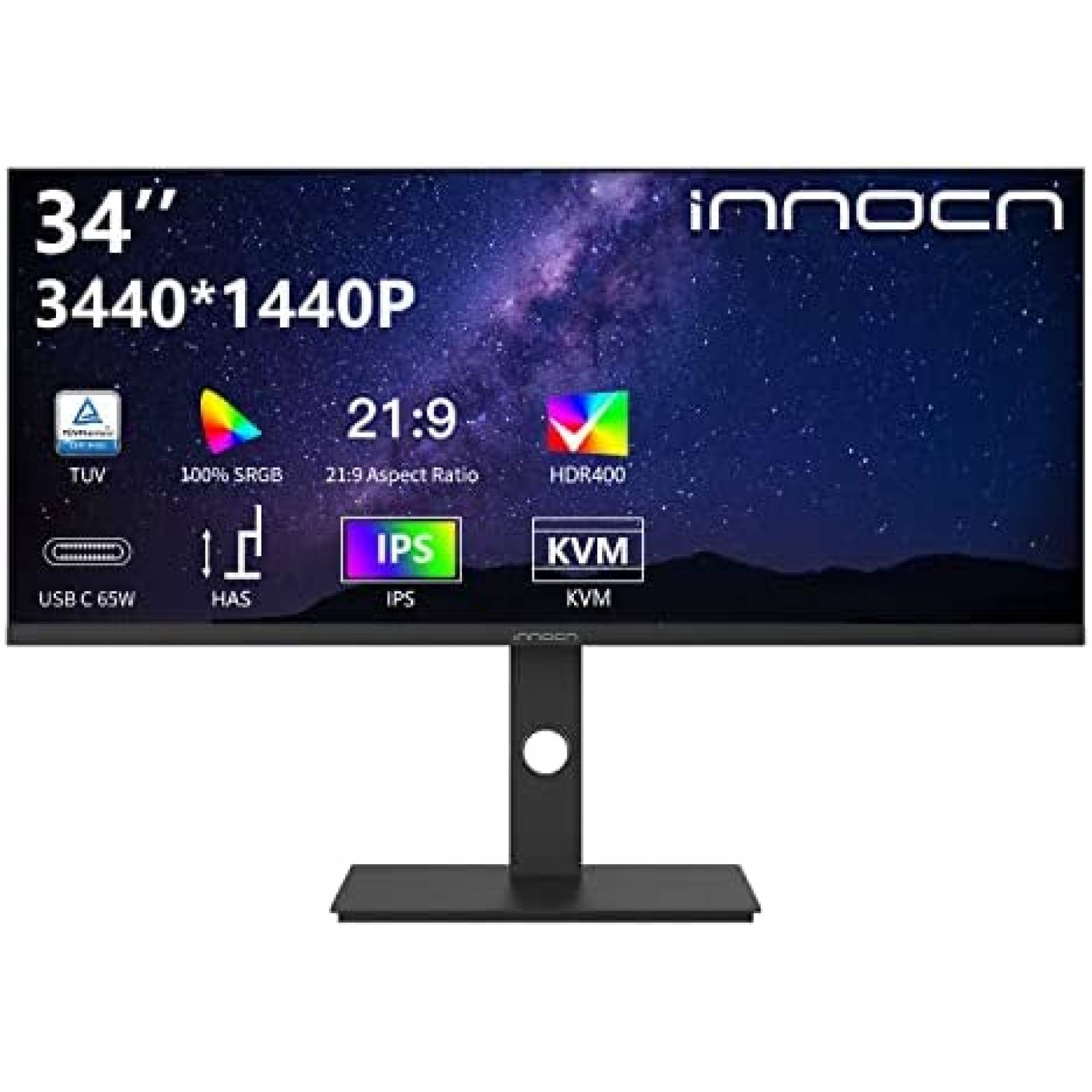 Monitor INNOCN 34'' WQHD 3440x1440 75Hz USB C -Negro