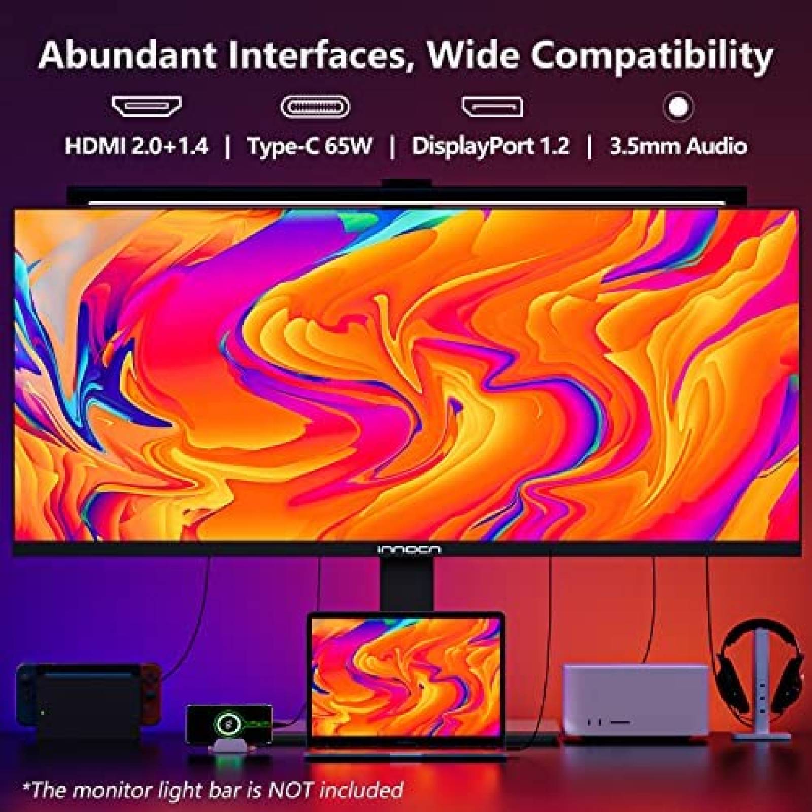 Monitor INNOCN 34'' WQHD 3440x1440 75Hz USB C -Negro