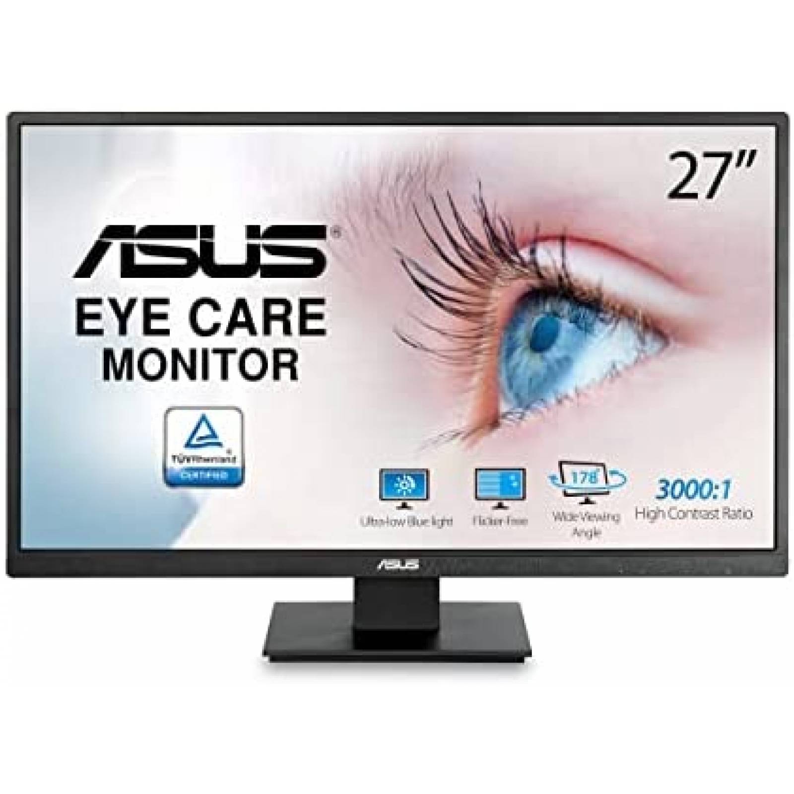 Monitor ASUS 27 Pulgadas Full HD Bajo Azul HDMI VGA -Negro