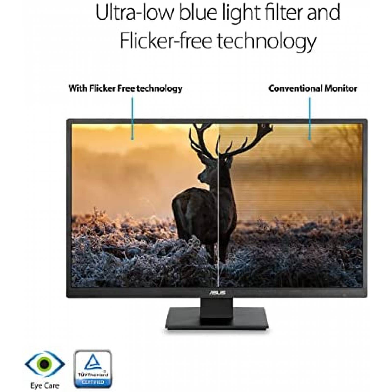 Monitor ASUS 27 Pulgadas Full HD Bajo Azul HDMI VGA -Negro