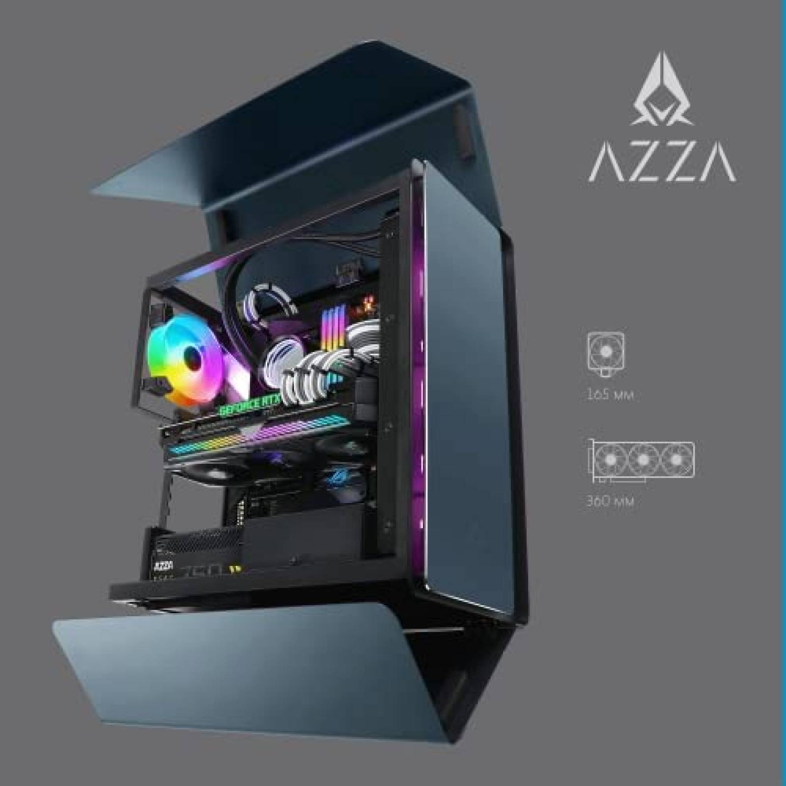 Gabinete AZZA ARGB de 120mm Radiador 360mm -Negro