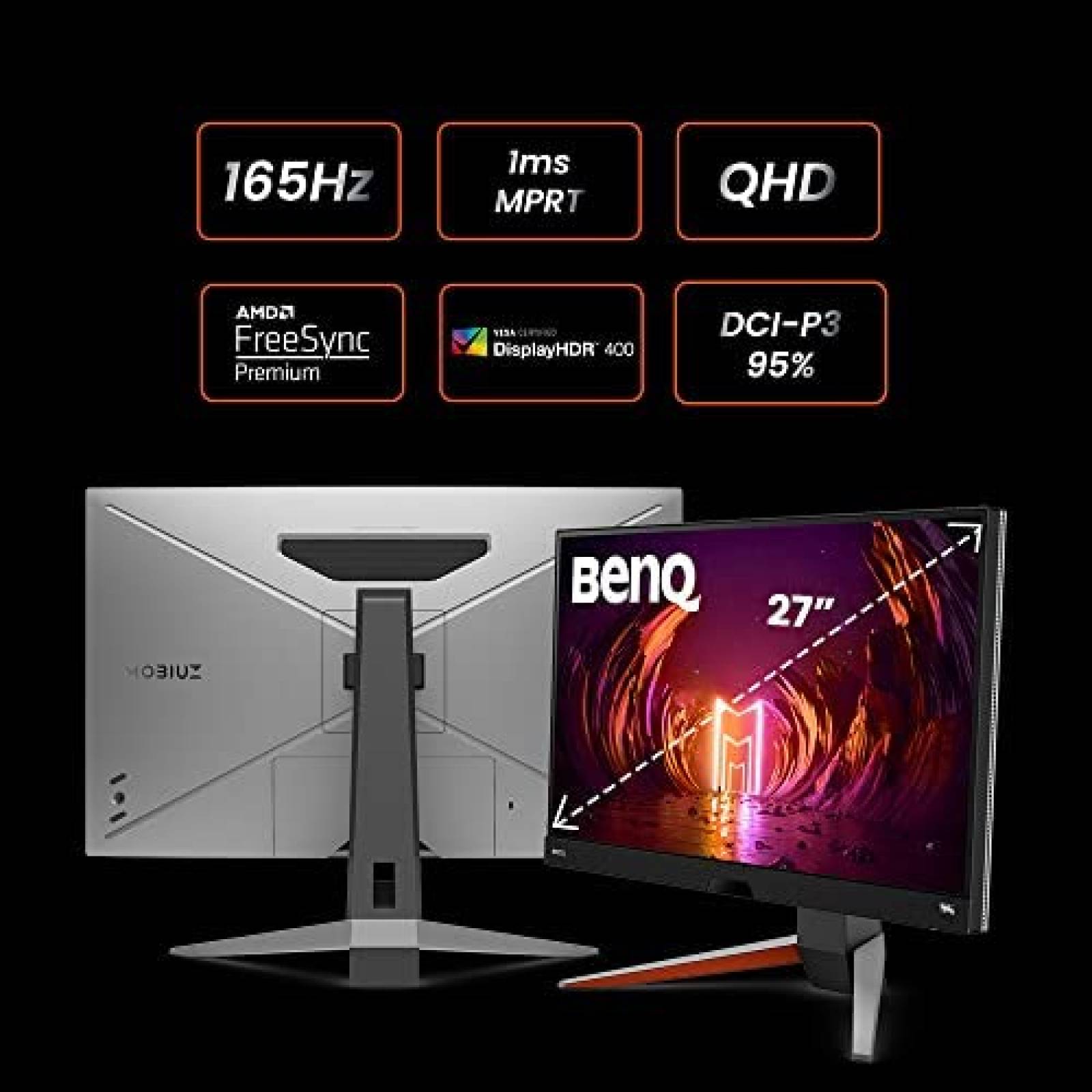 Monitor Gamer BenQ 27'' 1440P 2560x1440 165Hz -Negro