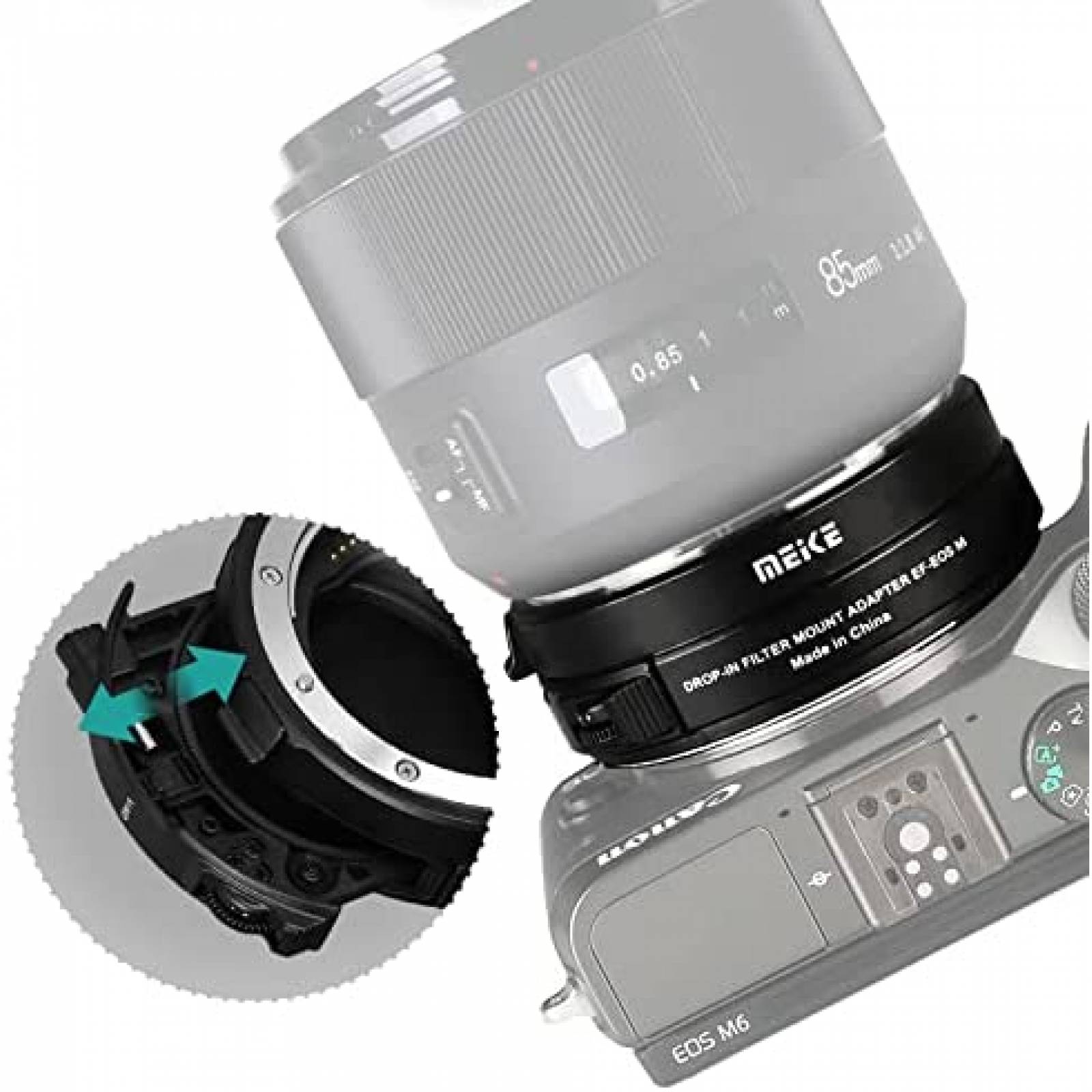 Adaptador para Lente Meike MK-EFTR-C de Auto Enfoque -Negro
