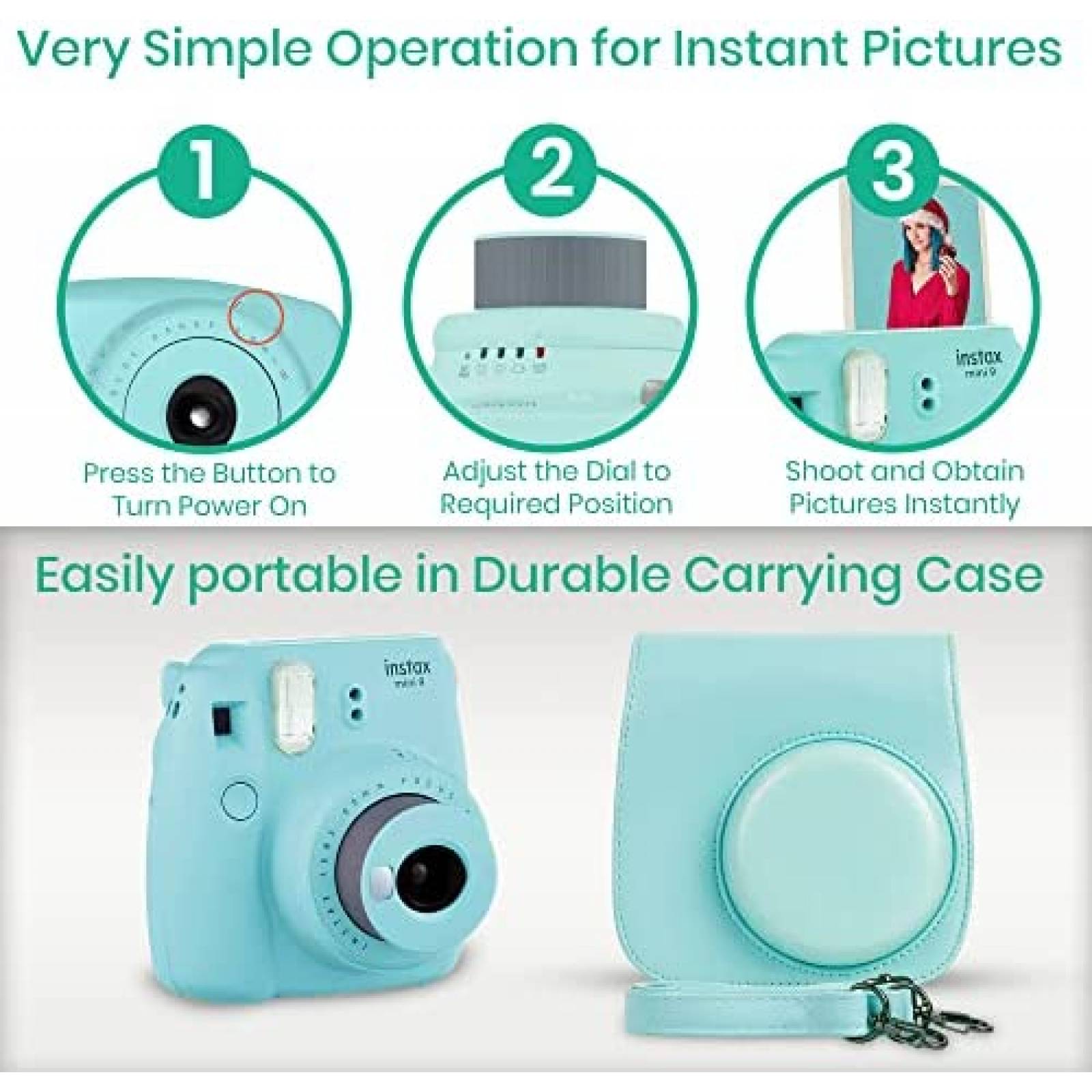 Camara Digital FujiFilm Instax Mini 9 Estuche Kit Accesorios