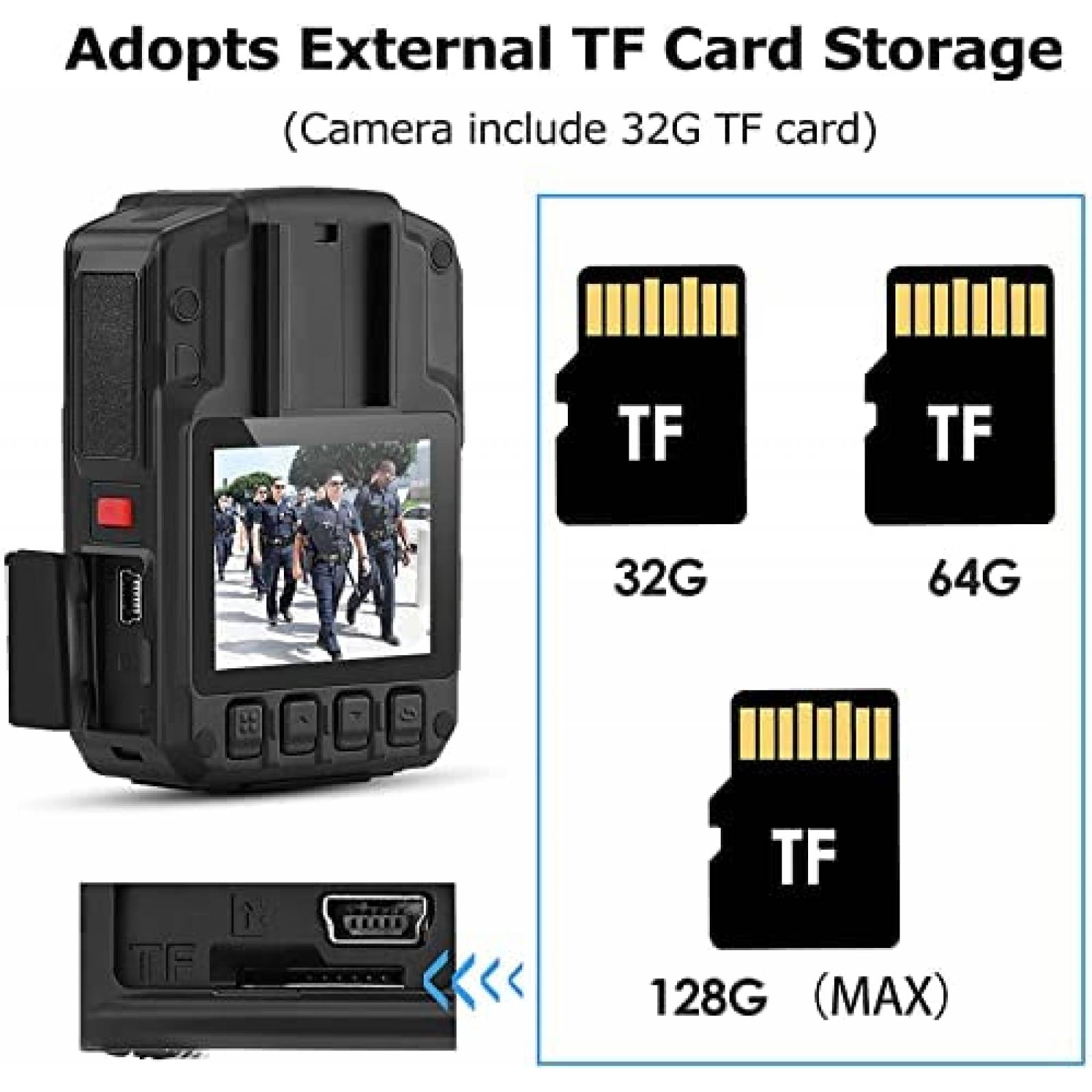 Camara Corporal BOBLOV HD66-02/D7 A Prueba De Agua -Negro