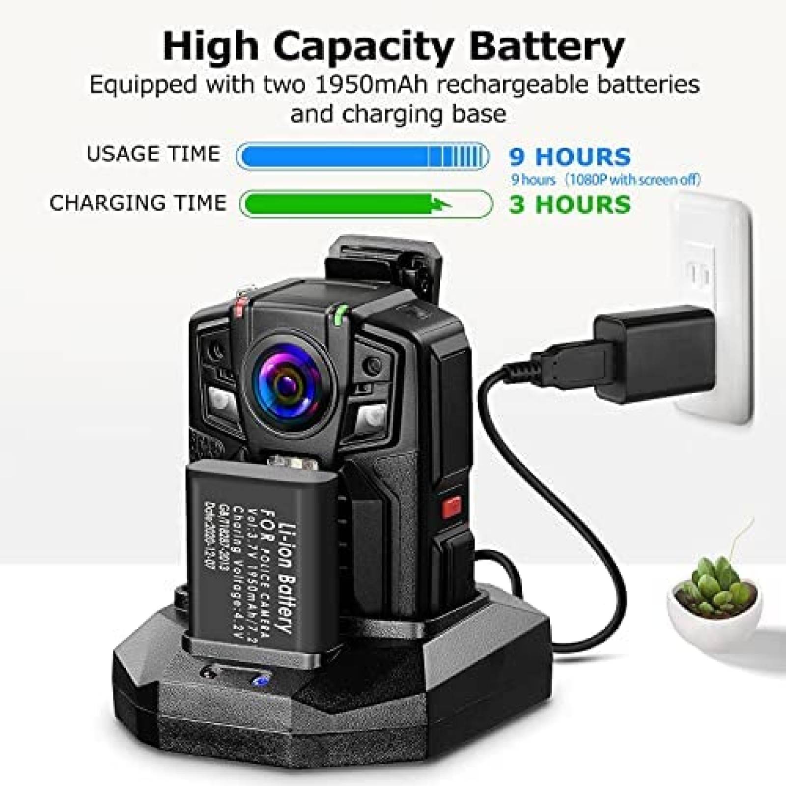 Camara Corporal BOBLOV HD66-02/D7 A Prueba De Agua -Negro