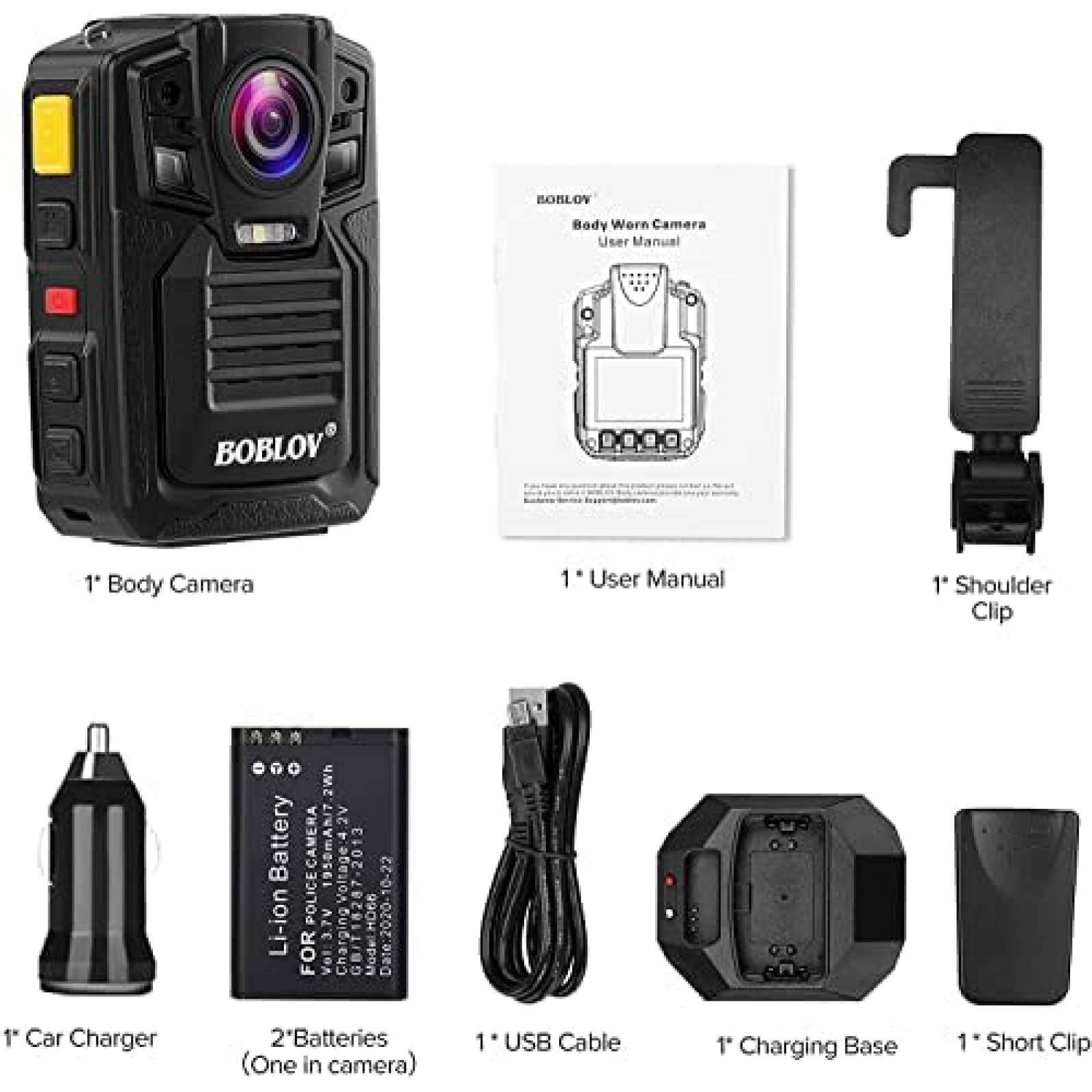 Camara Corporal BOBLOV HD66-02/D7 A Prueba De Agua -Negro