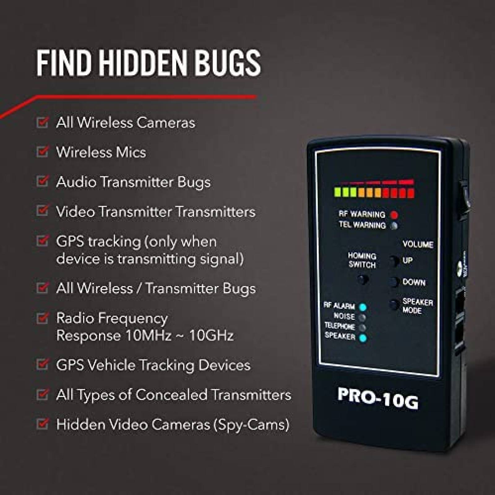 Detector de Dispositivos SPY ASSOCIATES SpyFinder Ocultos