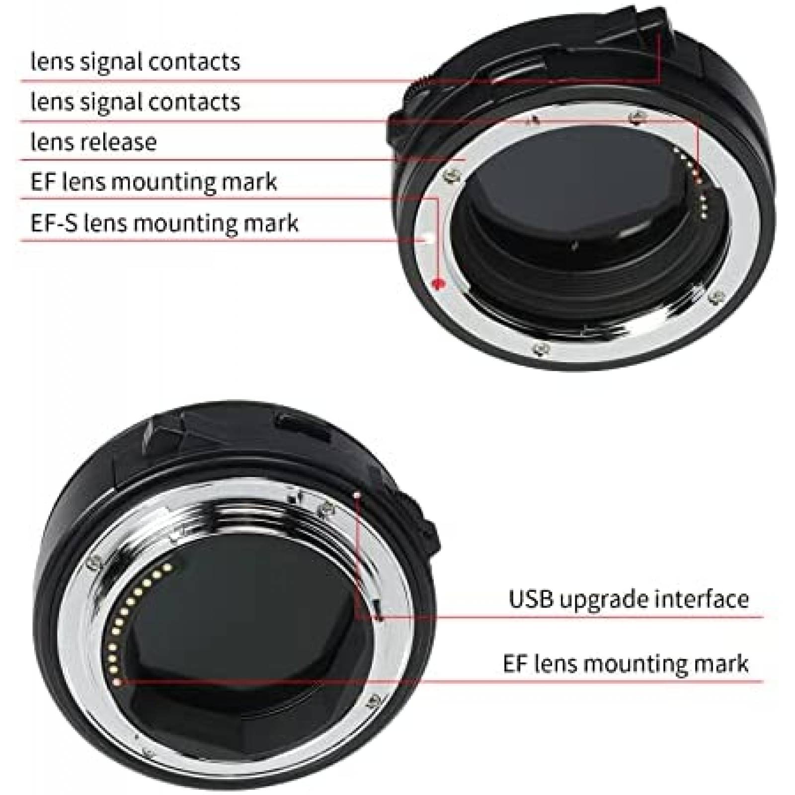 Adaptador de Auto Enfoque Xuerebs con Filto ND -Negro