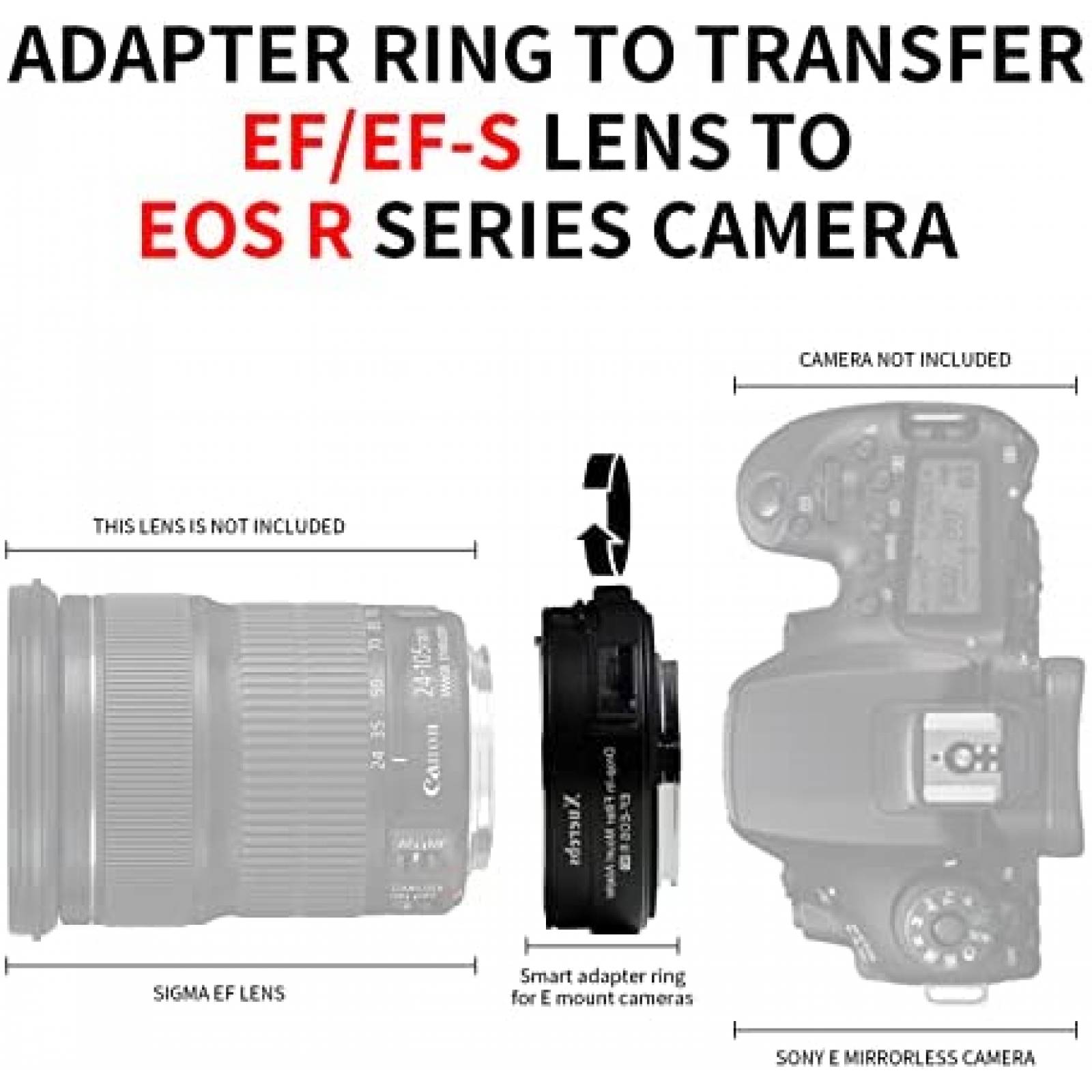 Adaptador de Auto Enfoque Xuerebs con Filto ND -Negro