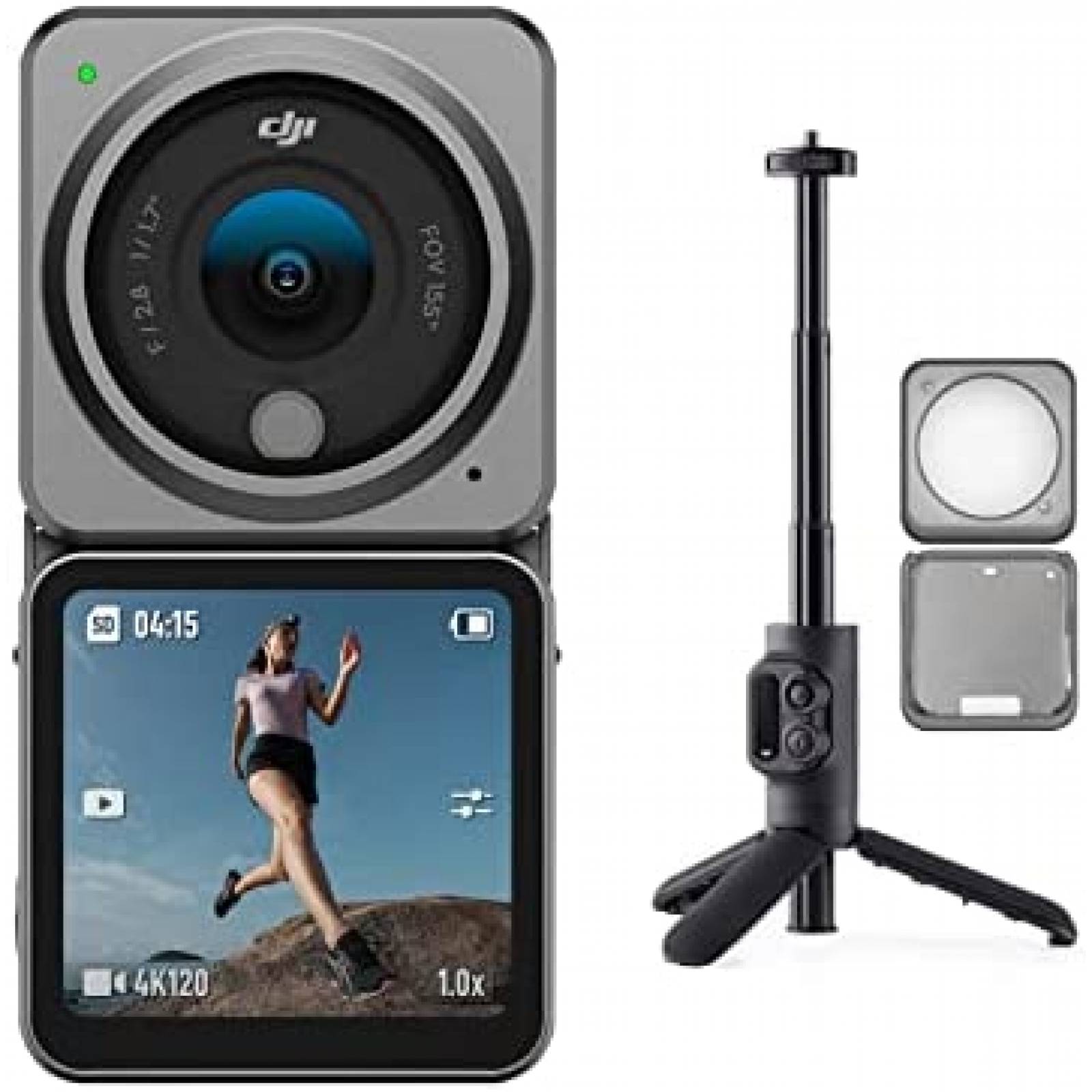 Kit Camara Accion DJI Action 2 Case Magnetico + Stick -Gris