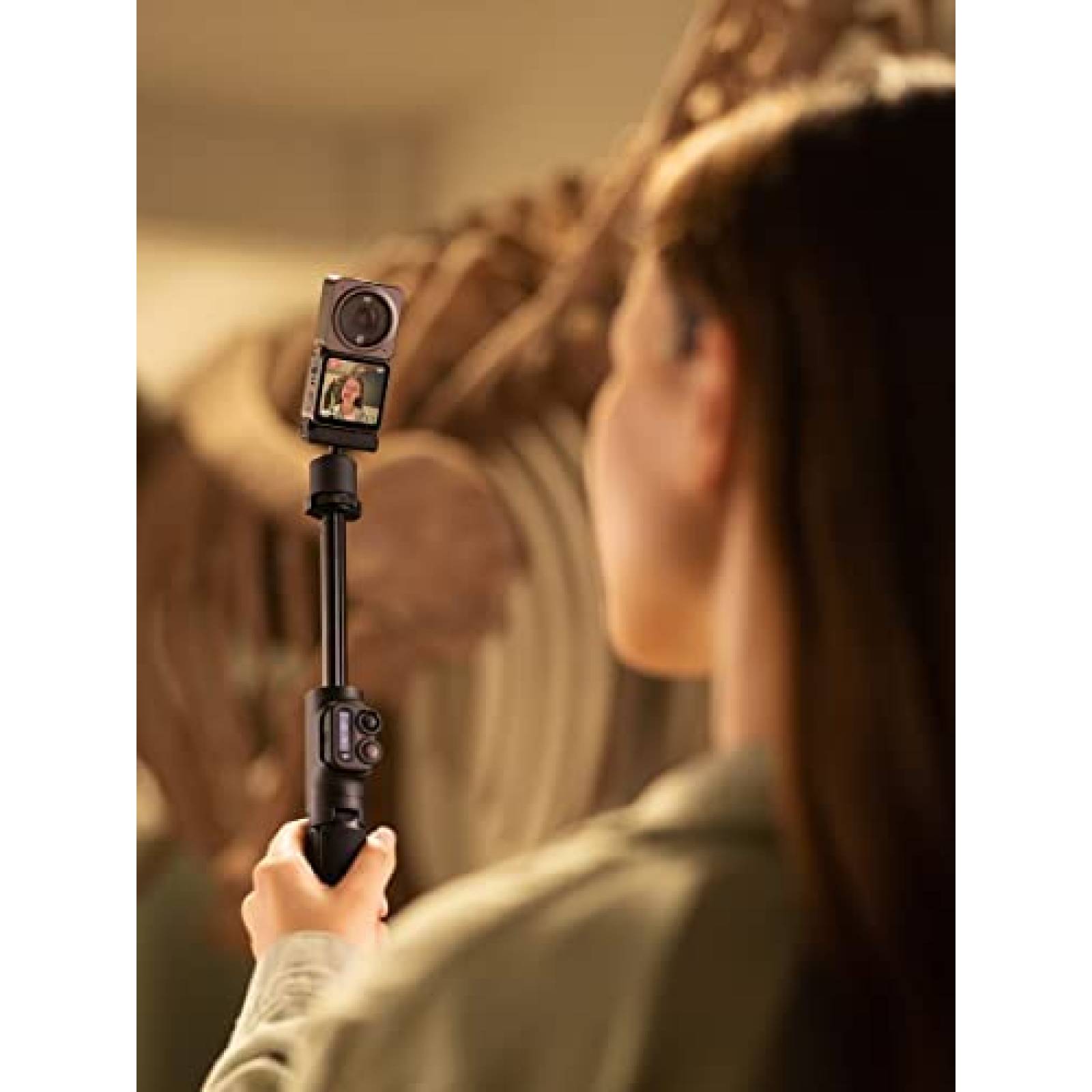 Kit Camara Accion DJI Action 2 Case Magnetico + Stick -Gris