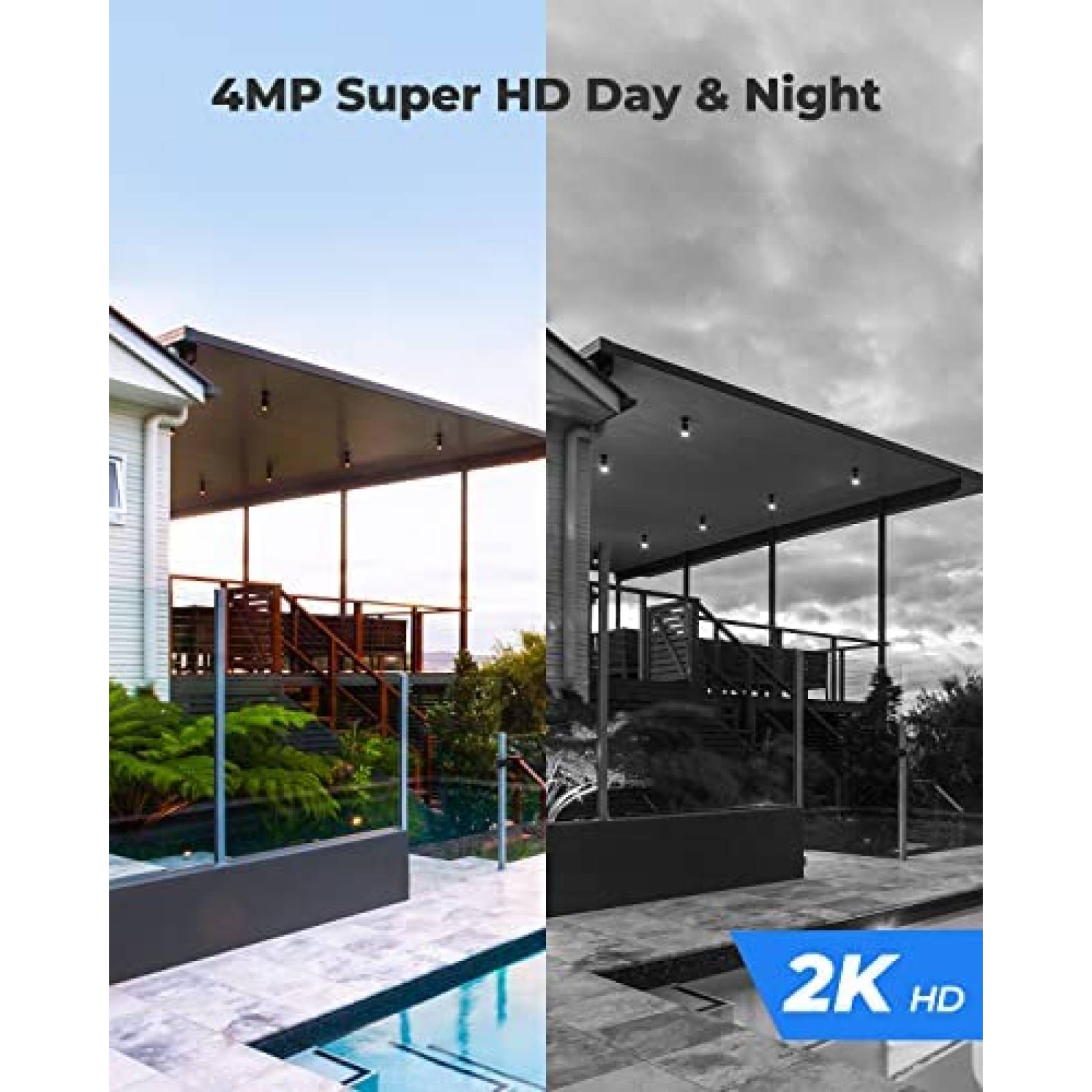 Camaras Reolink 2K Panel Solar Sensor Movimiento 2 Piezas