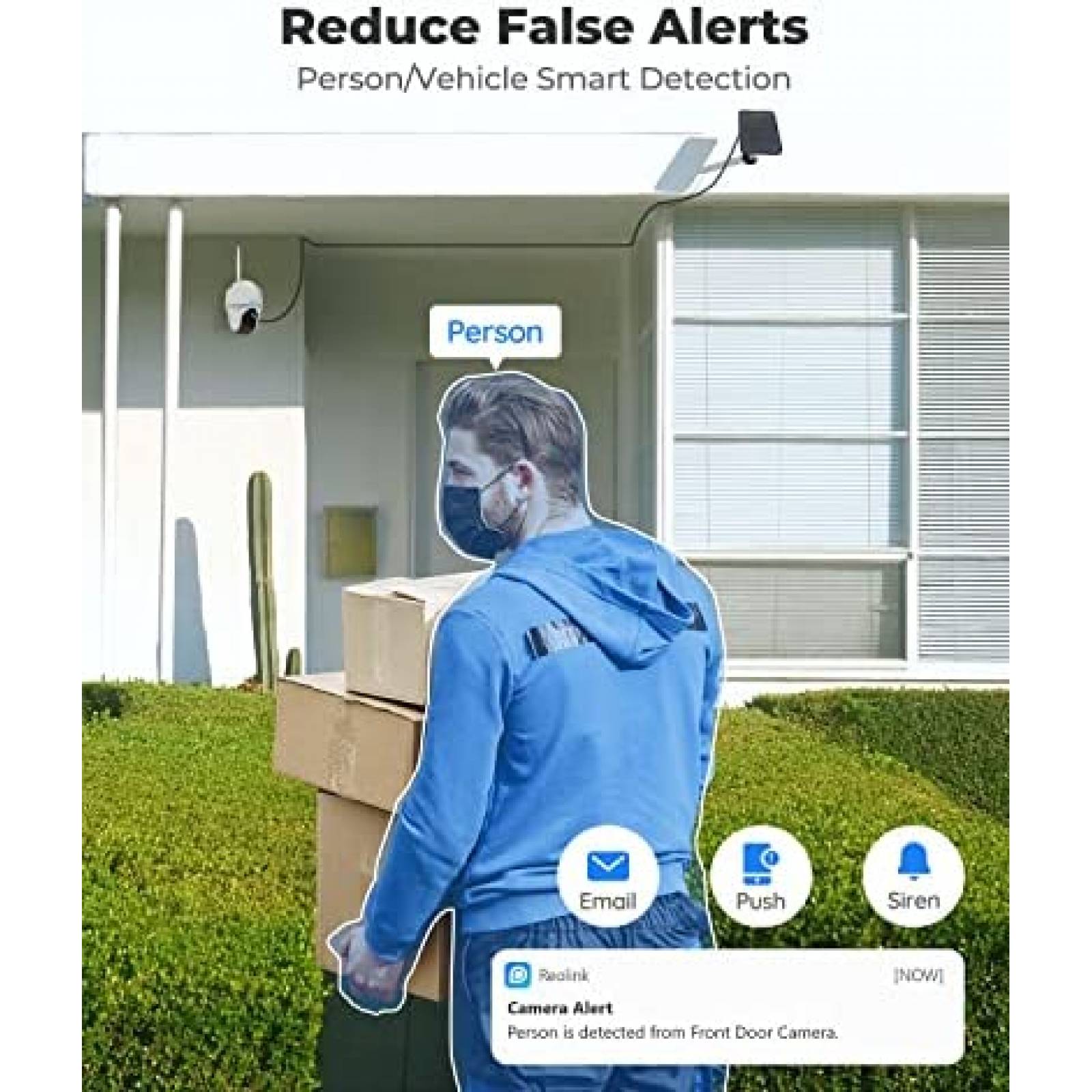 Camaras Reolink 2K Panel Solar Sensor Movimiento 2 Piezas