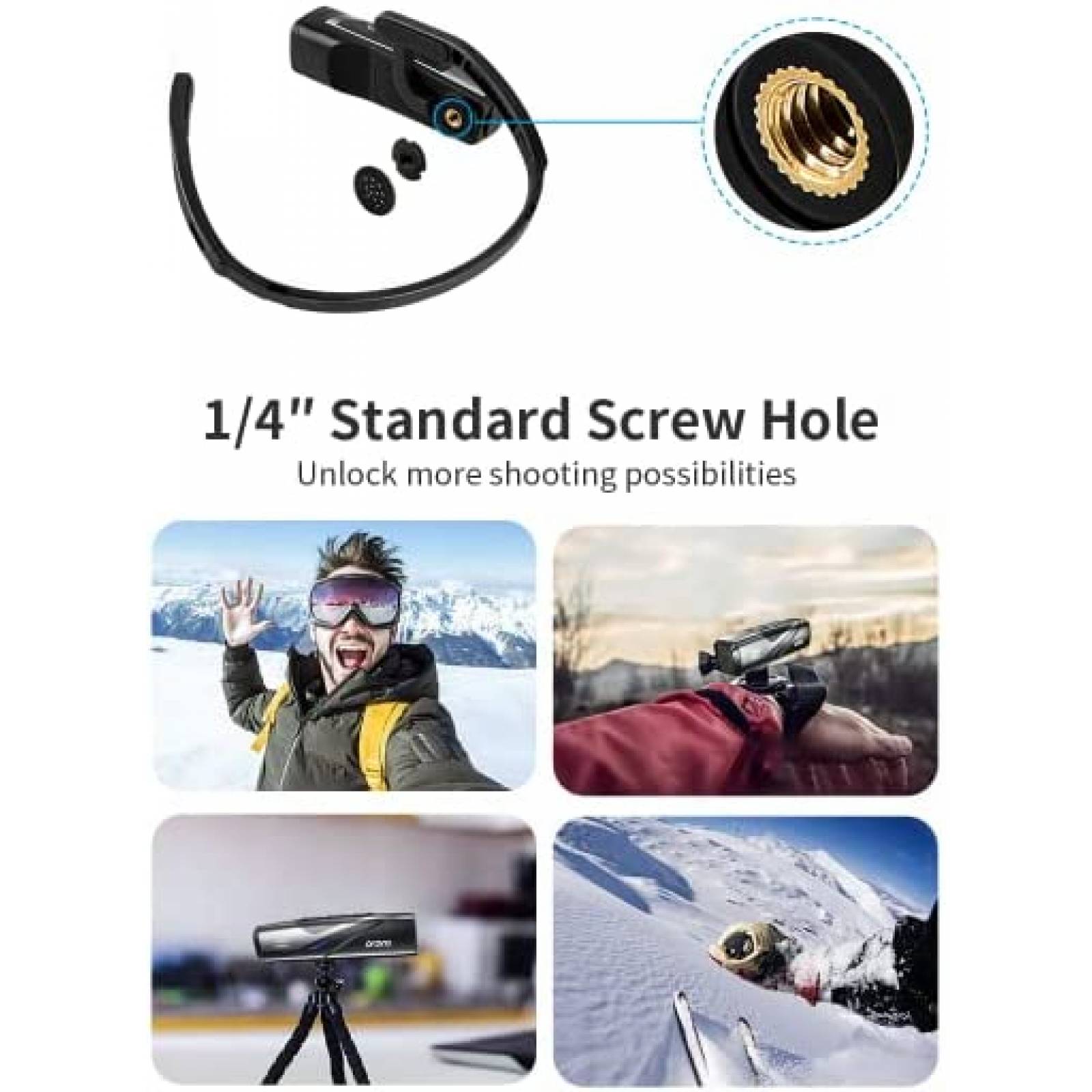 Camara Usable Ordro EP8 4K 60FPS Vlog Manos Libres -Negro