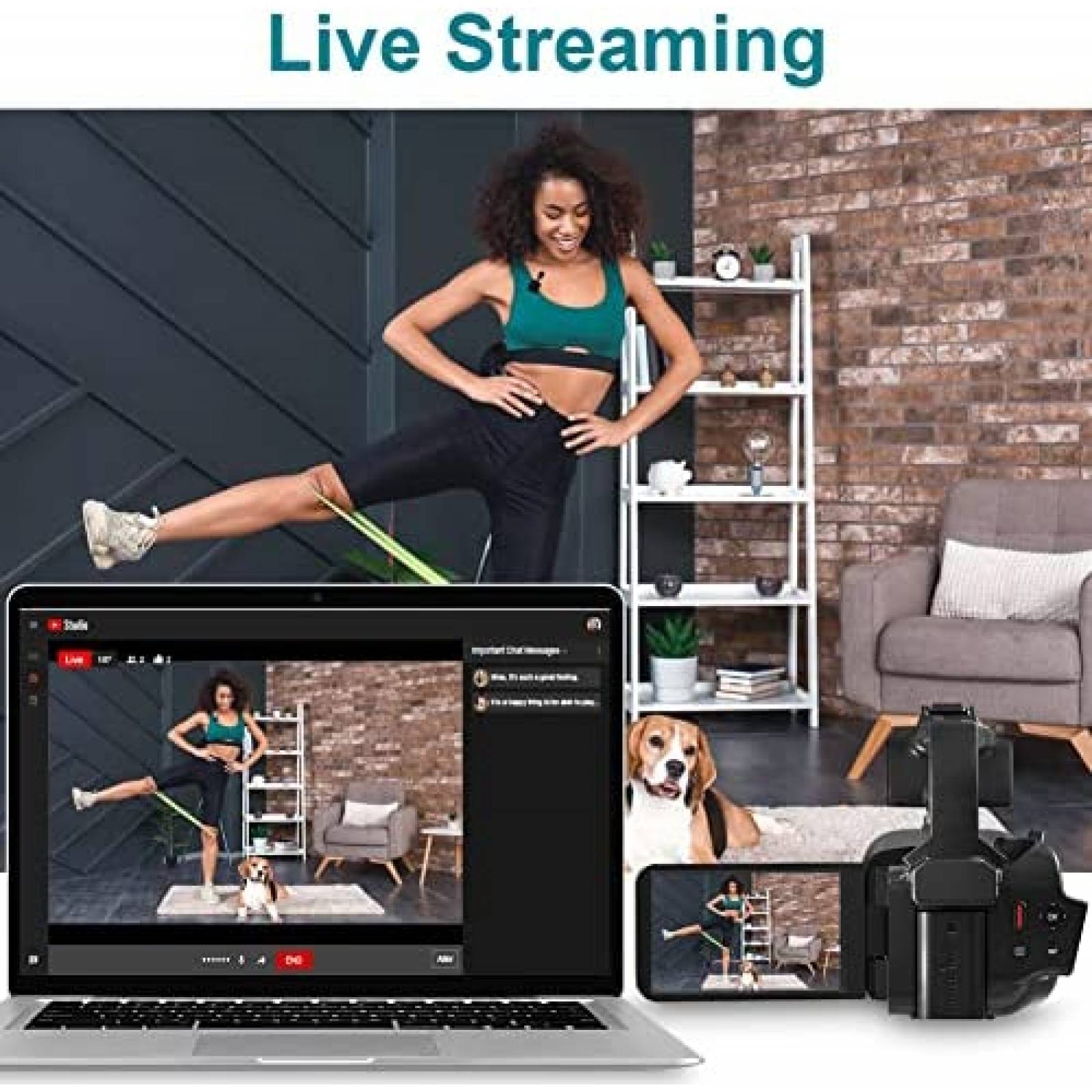 Videocamara 4K KOMERY RX200 64MP Stream Touch App 18X -N