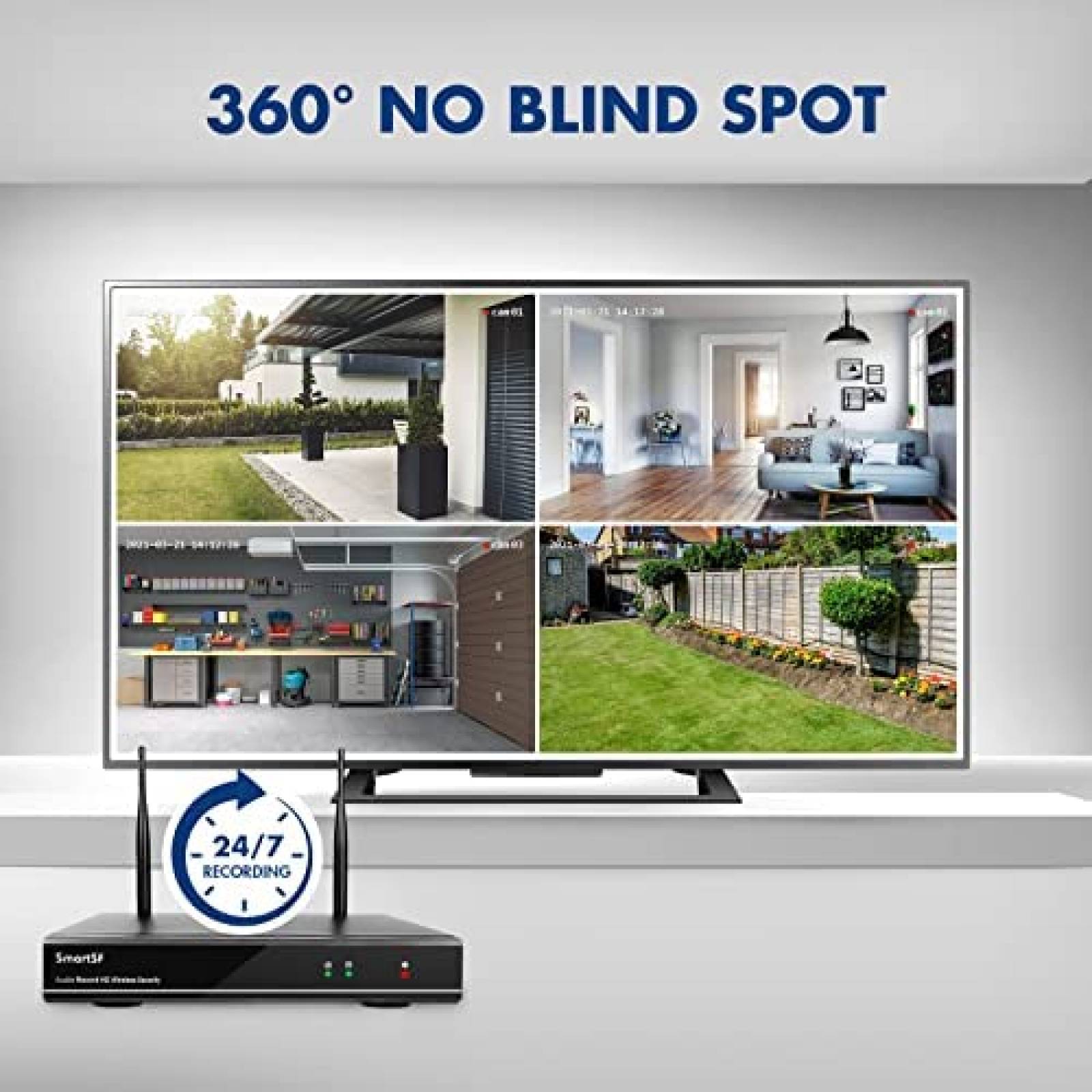 Kit Camara Seguridad SmartSF 4 Camaras 3 MP 8 Canales 1TB