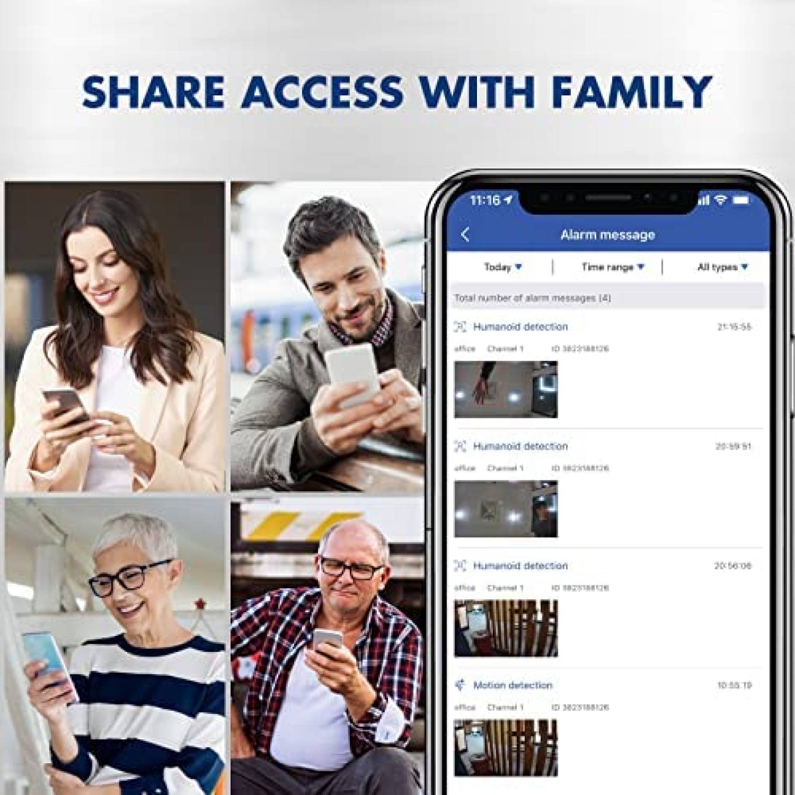 Kit Camara Seguridad SmartSF 4 Camaras 3 MP 8 Canales 1TB