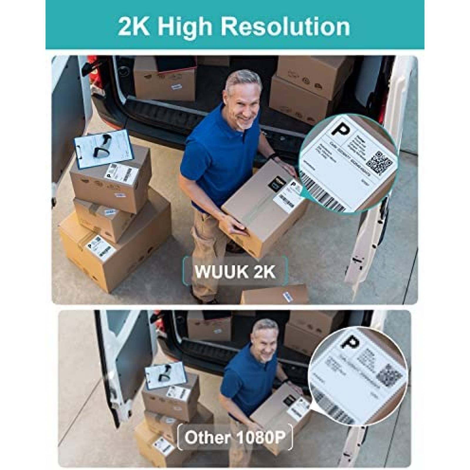 Sistema de Vigilancia WUUK con 2 Camaras Exterior WiFi IP67