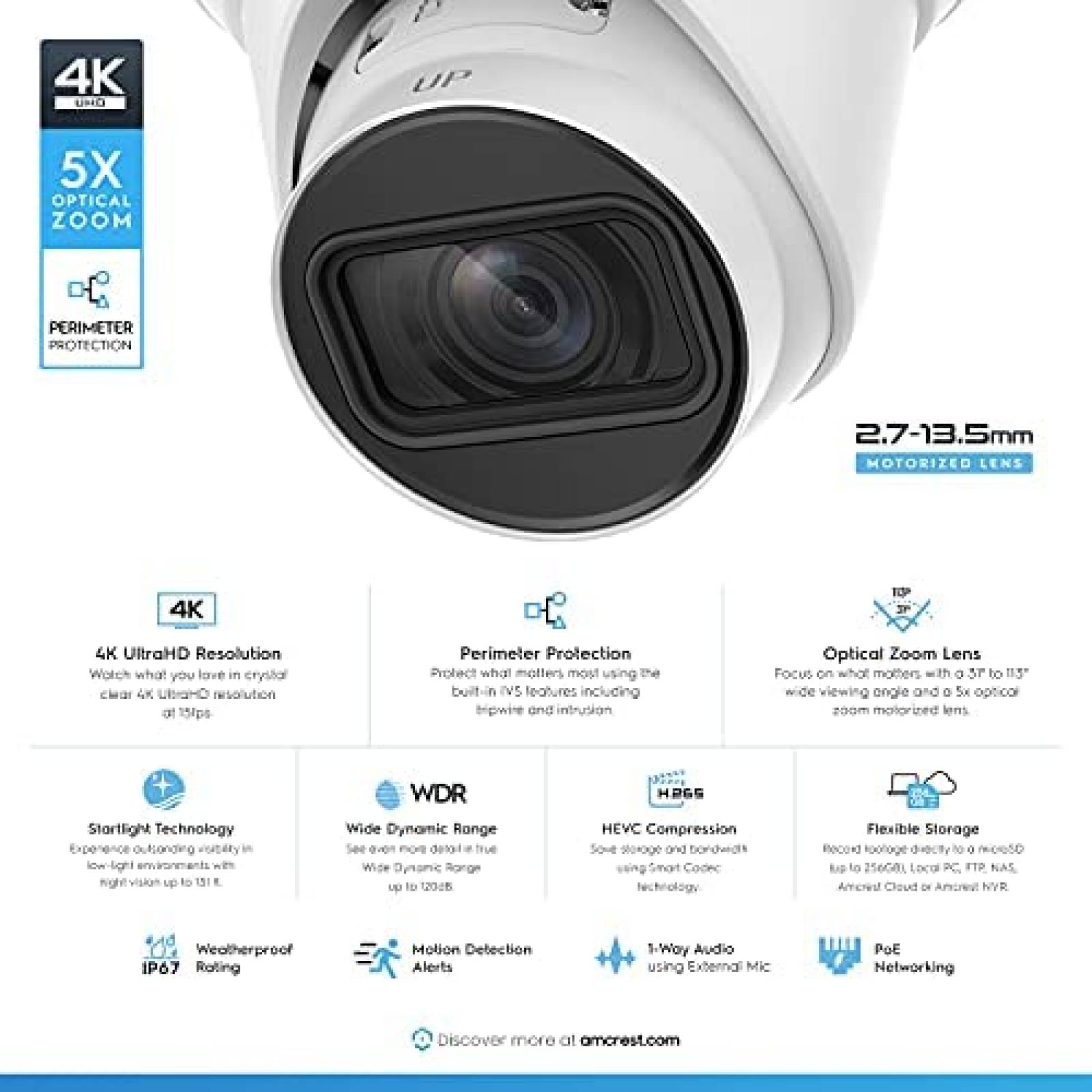 Camara de Seguridad Amcrest IP8M-VT2779EW 4K IP PoE Exterior