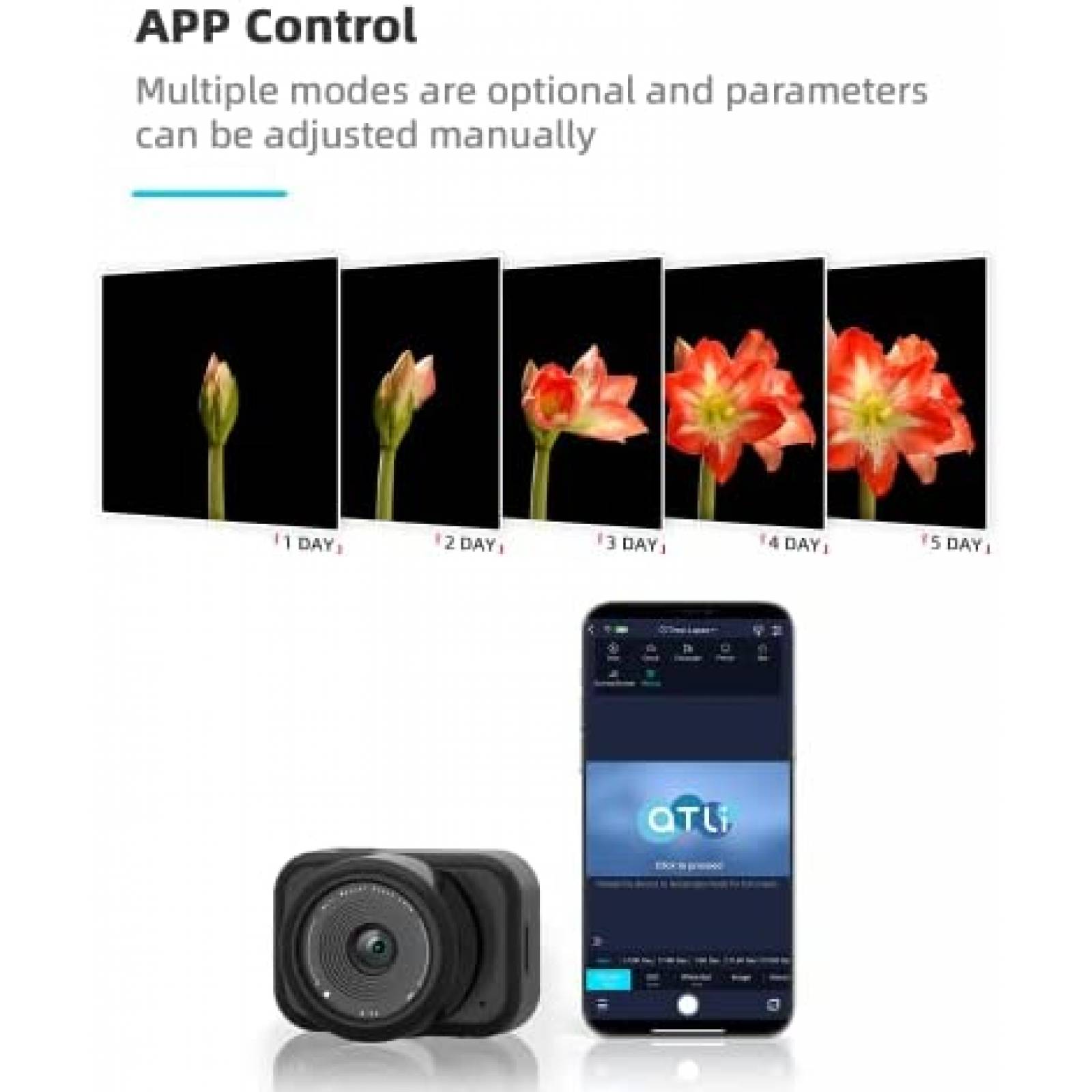 Camara Time Lapse ATLI T100 24h 1080P Wfi App -Negro