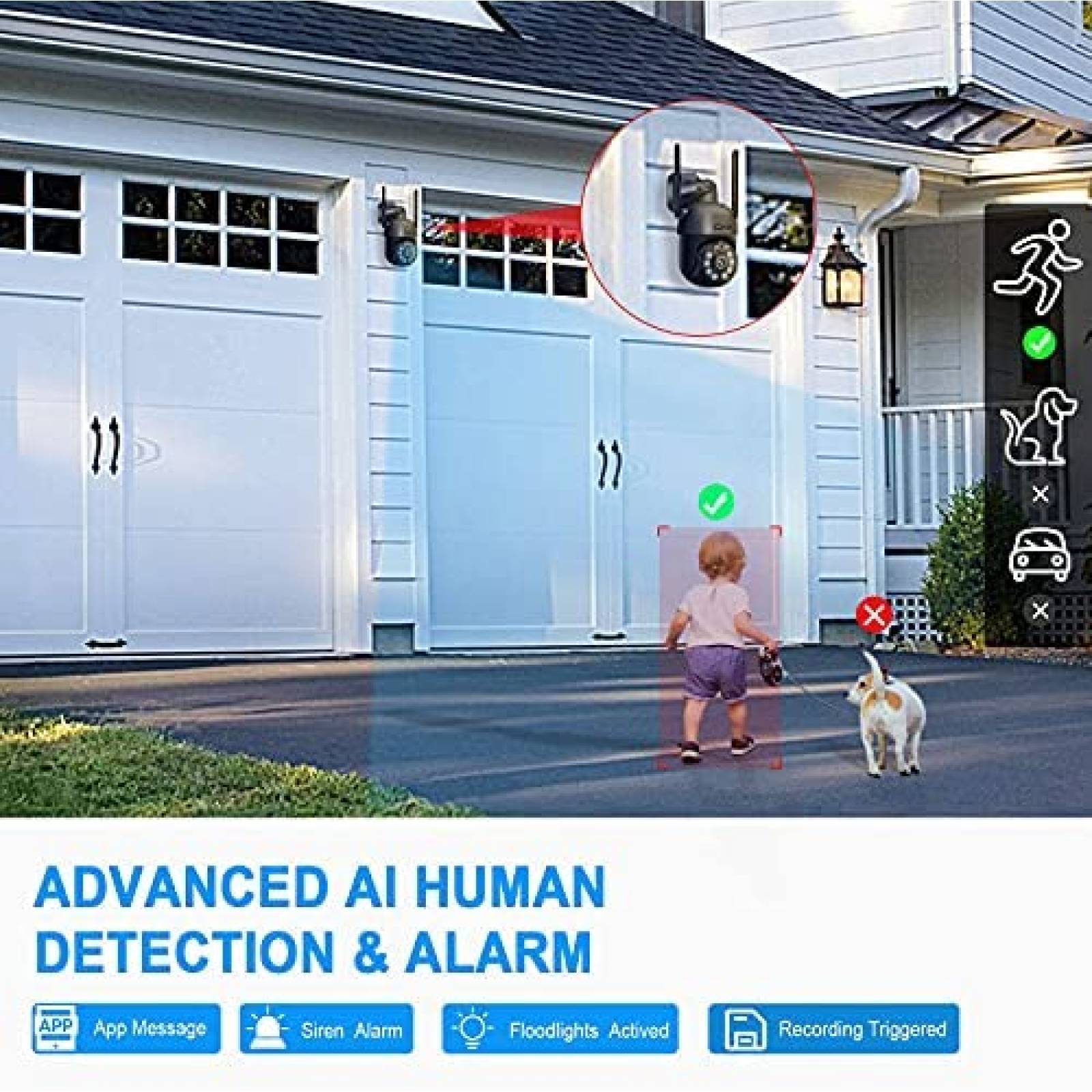 Sistema de Vigilancia CKK NVR con 4 Camaras PTZ con Luz