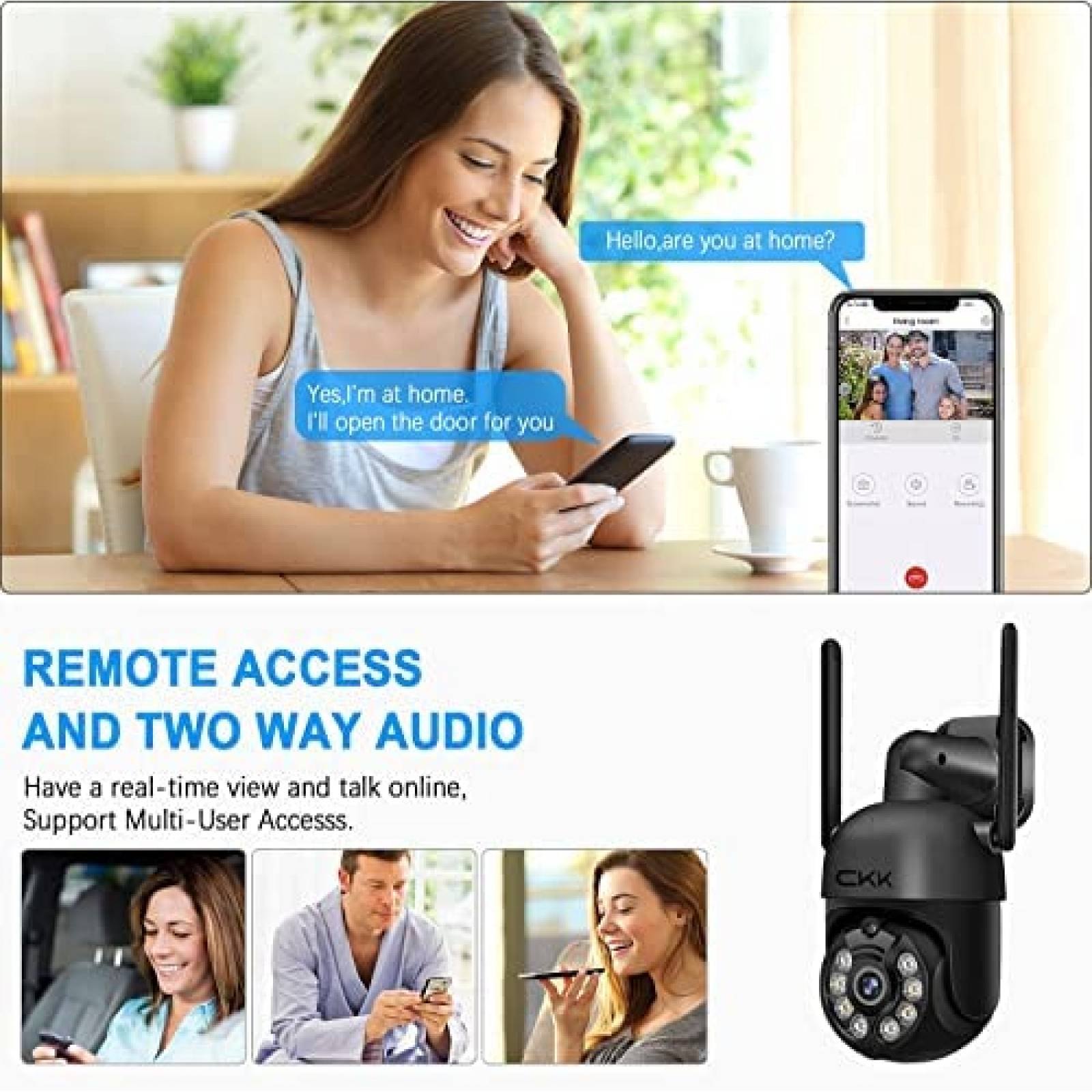 Sistema de Vigilancia CKK NVR con 4 Camaras PTZ con Luz