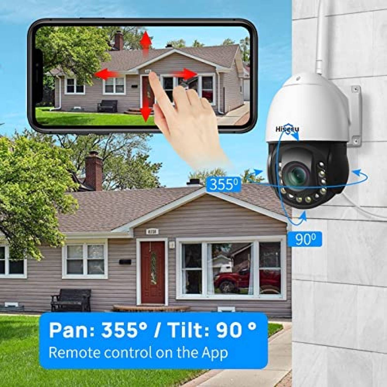 Camara de Seguridad Hiseeu WHD103Z 3MP PTZ Exterior -Blanco